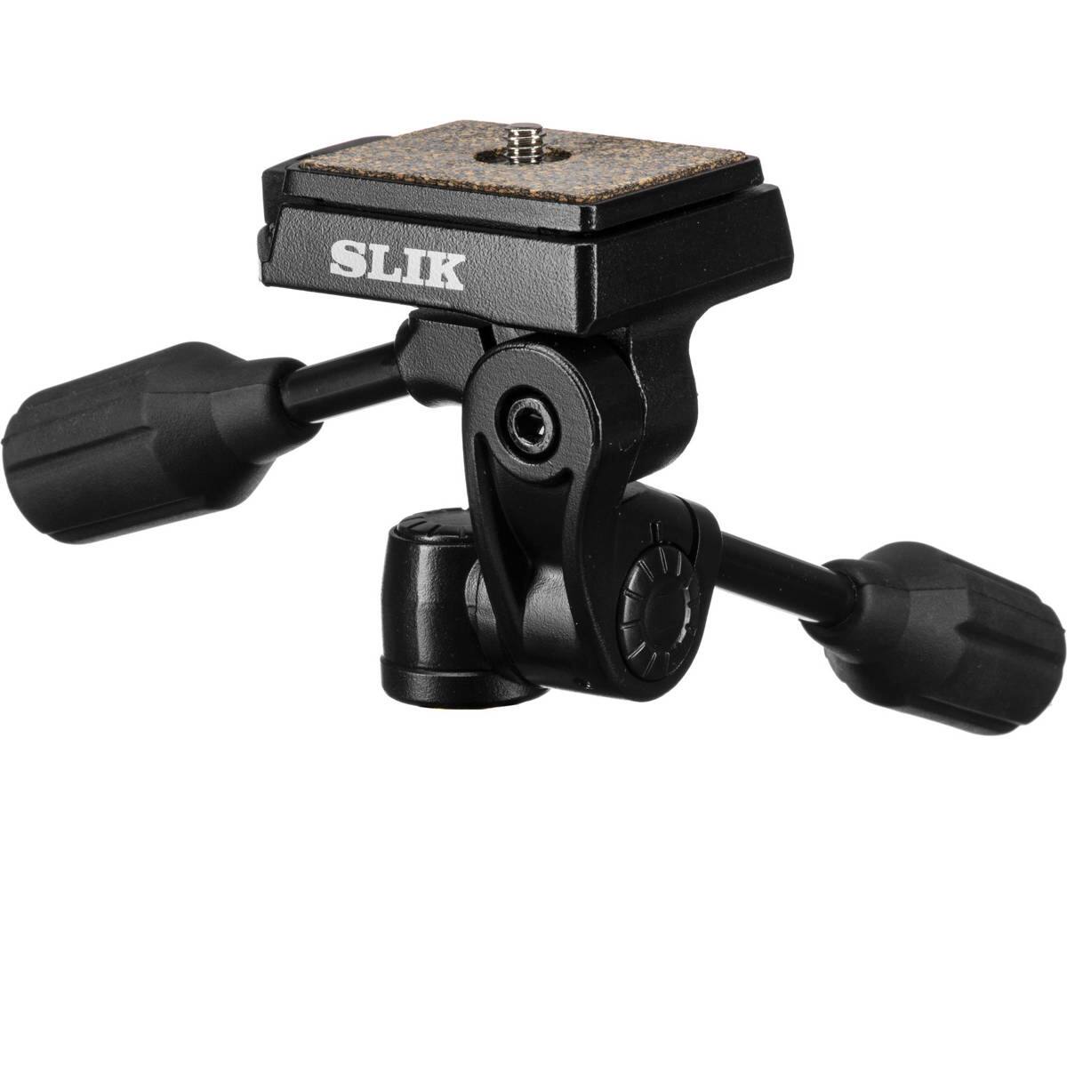 Alt View 2. Slik - Slik SH-704E Compact  Light 3-Way Pan Tripod Head with Quick Release.