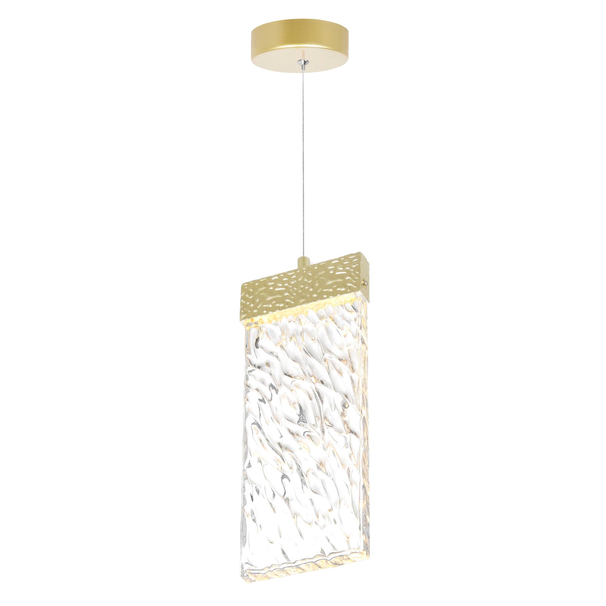 Left. CWI Lighting - Carolina LED Pendant With Gold Leaf Finish - Gold Leaf.