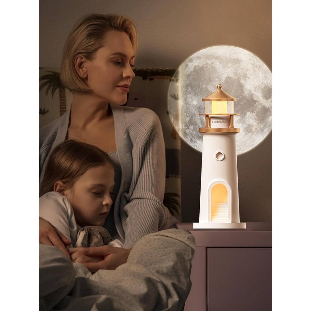 Back. MOSZAR LLC - Moon Lamp Projector, LED Night Light, Galaxy, Rechargeable Table Lamp.
