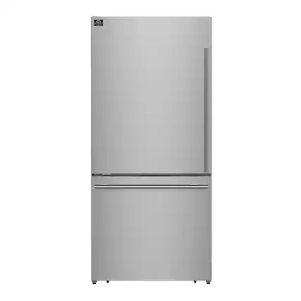 Front. Forno Appliances - Milano Espresso 17.2 Cu. Ft. Bottom Freezer Refrigerator with Built-In Ice Maker - Stainless Steel.