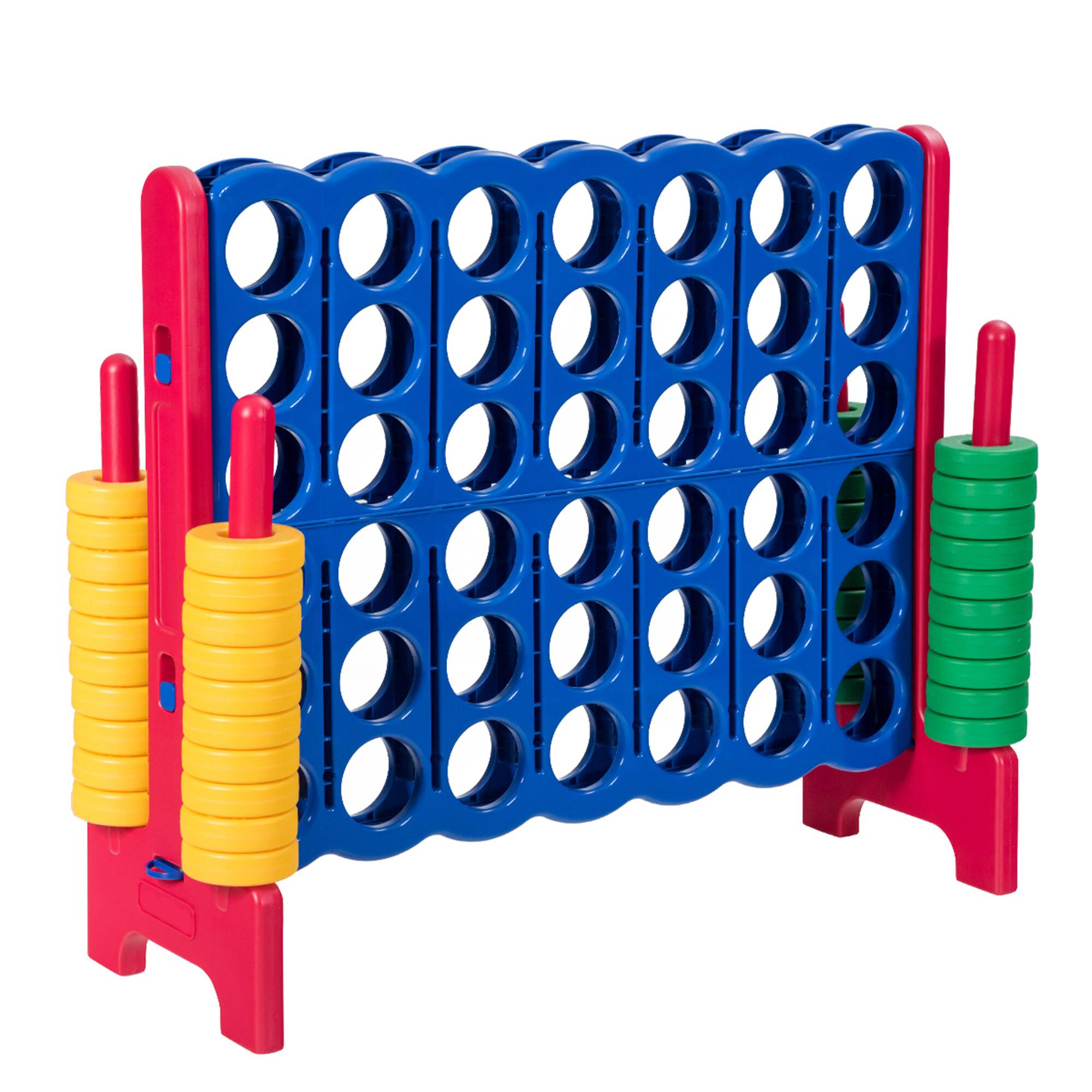 Alt View 4. Gymax - Gymax Jumbo 4-to-Score Game Set Giant 4 in A Row Kids Adults w/ 42 Jumbo Rings - Blue.