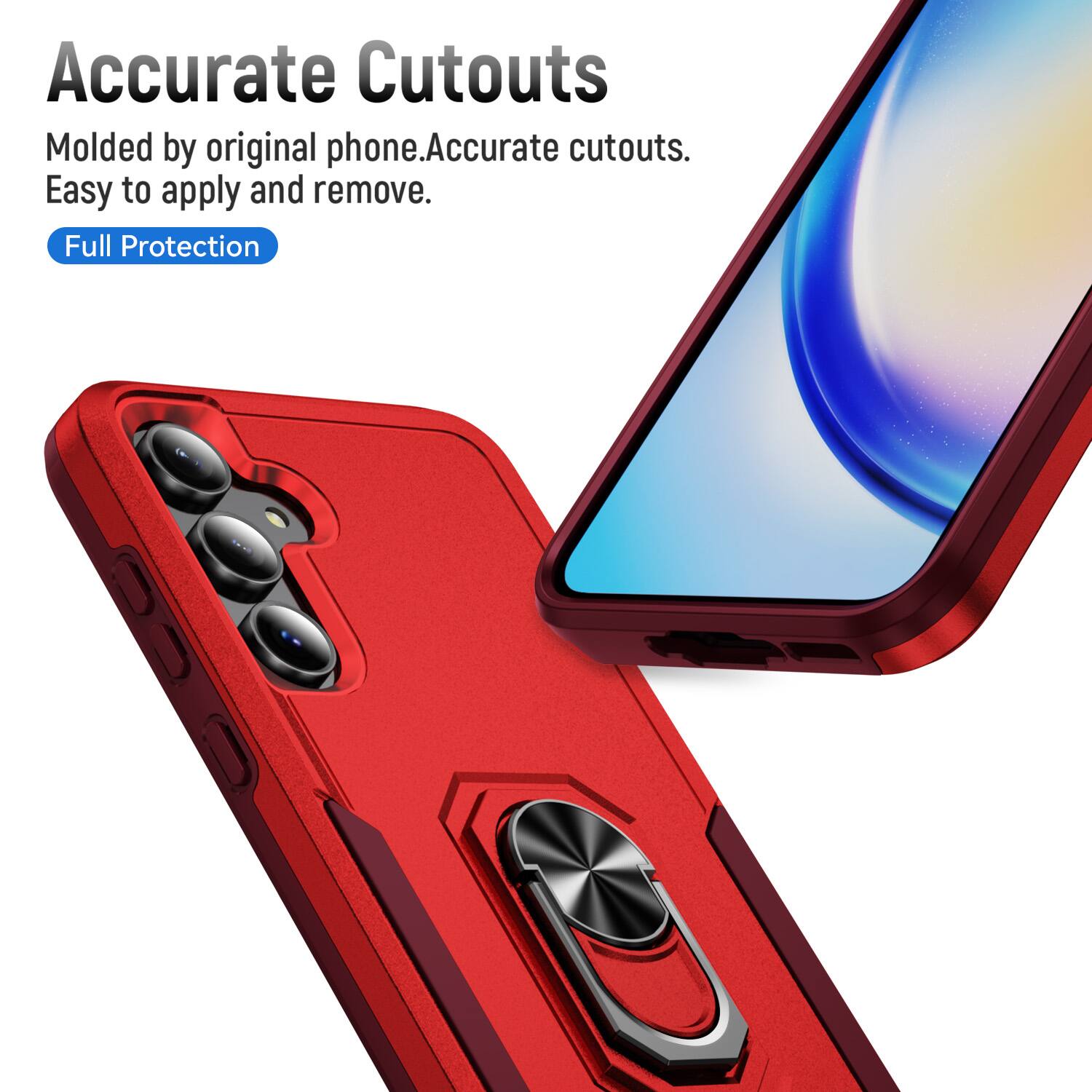 Accurate Cutouts  
Molded by original phone. Accurate cutouts. Easy to apply and remove.  
Full Protection