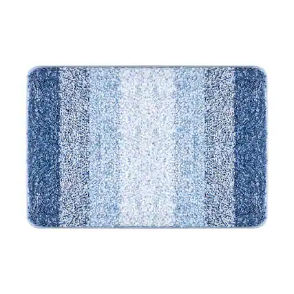 Front. VEVOR - Bathroom Rugs 30"x20" Bath Mat, Super Absorbent and Soft Microfiber Bathroom Mat with Non-Slip TPE Backing - Blue.
