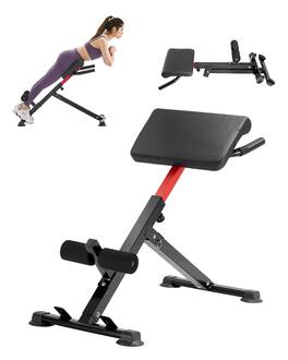 VEVOR - Roman Chair Hyperextension Bench, 250 lbs Adjustable & Foldable Extension Machine, Multi-Function Exercise Equipment - Black