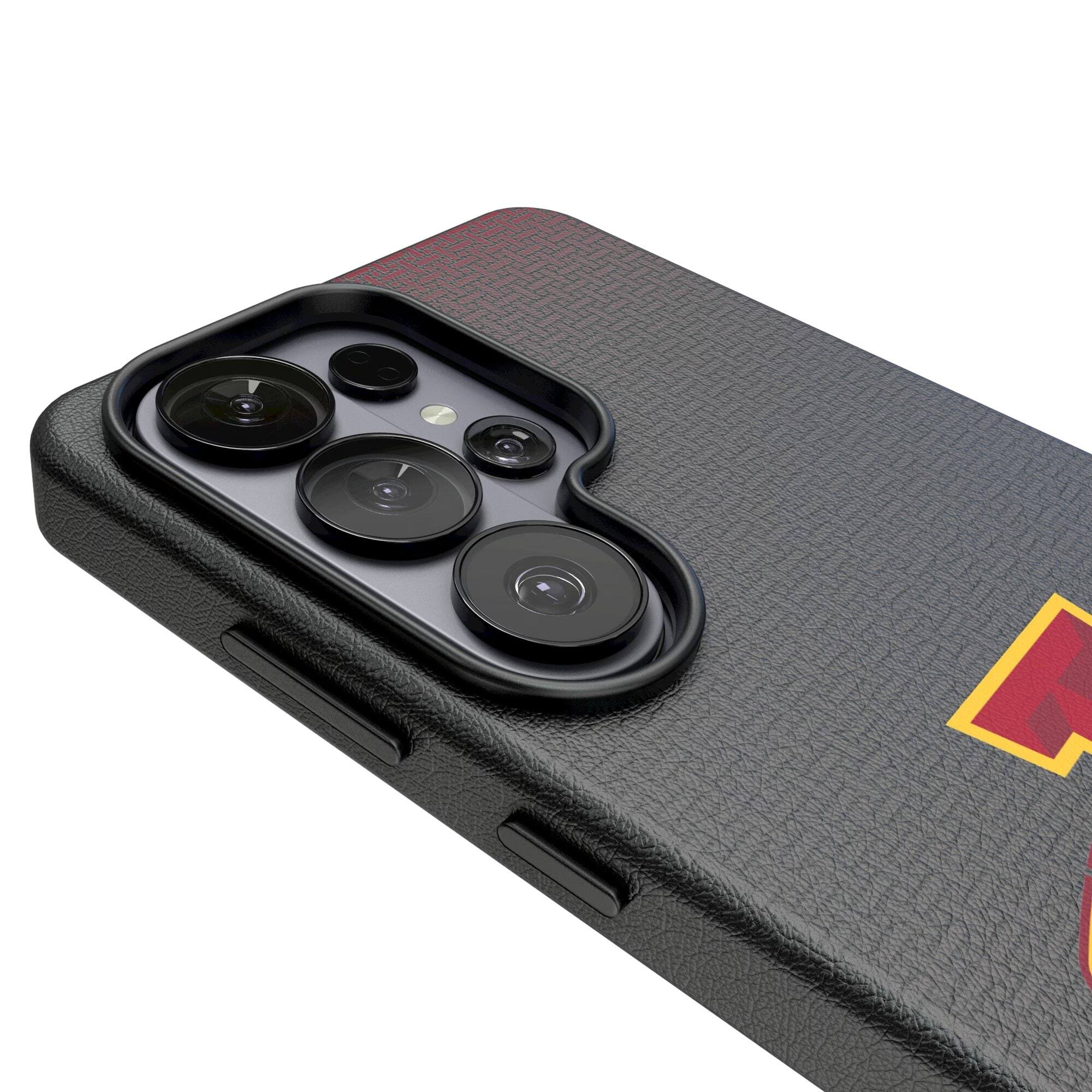 Alt View 2. Keyscaper - Iowa State Cyclones Linen Galaxy Magnetic Bump Case - S24 Ultra - Black.