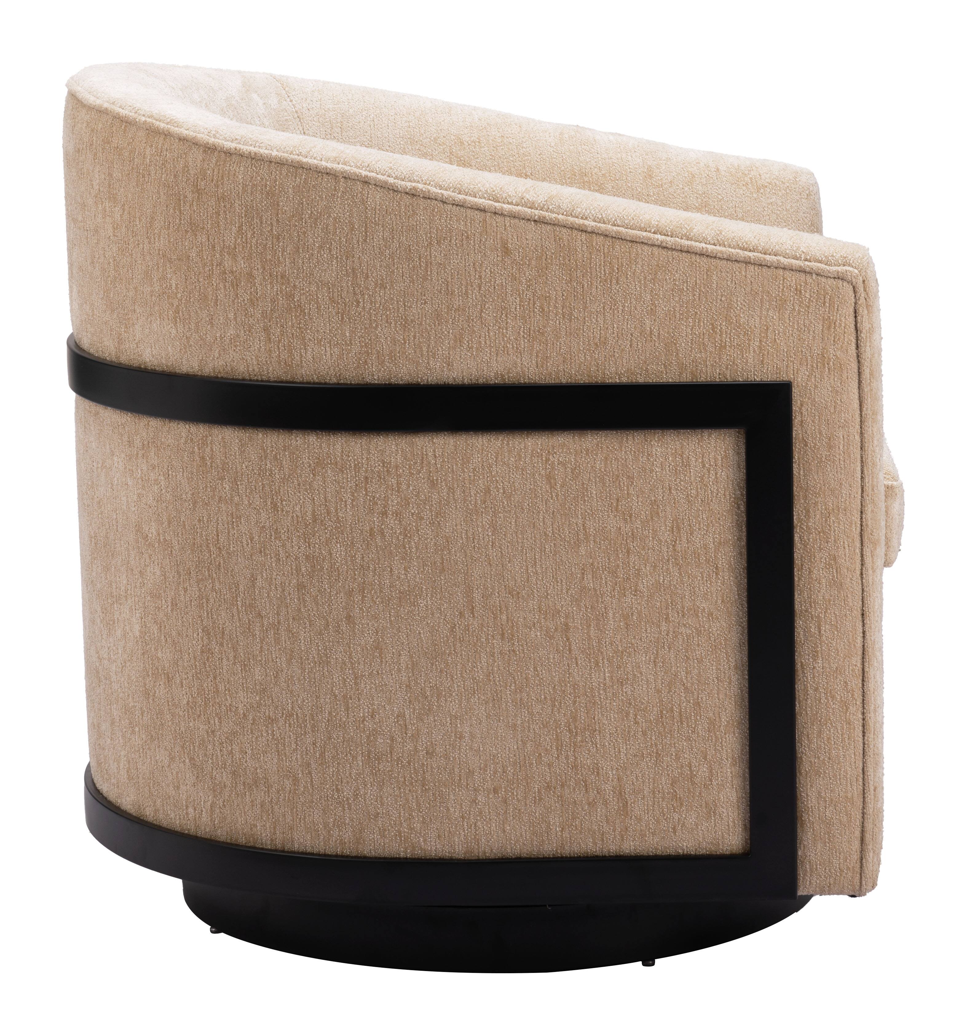 Back. Hivvago - Hanko Swivel Chair Golden Beige - Golden Beige.