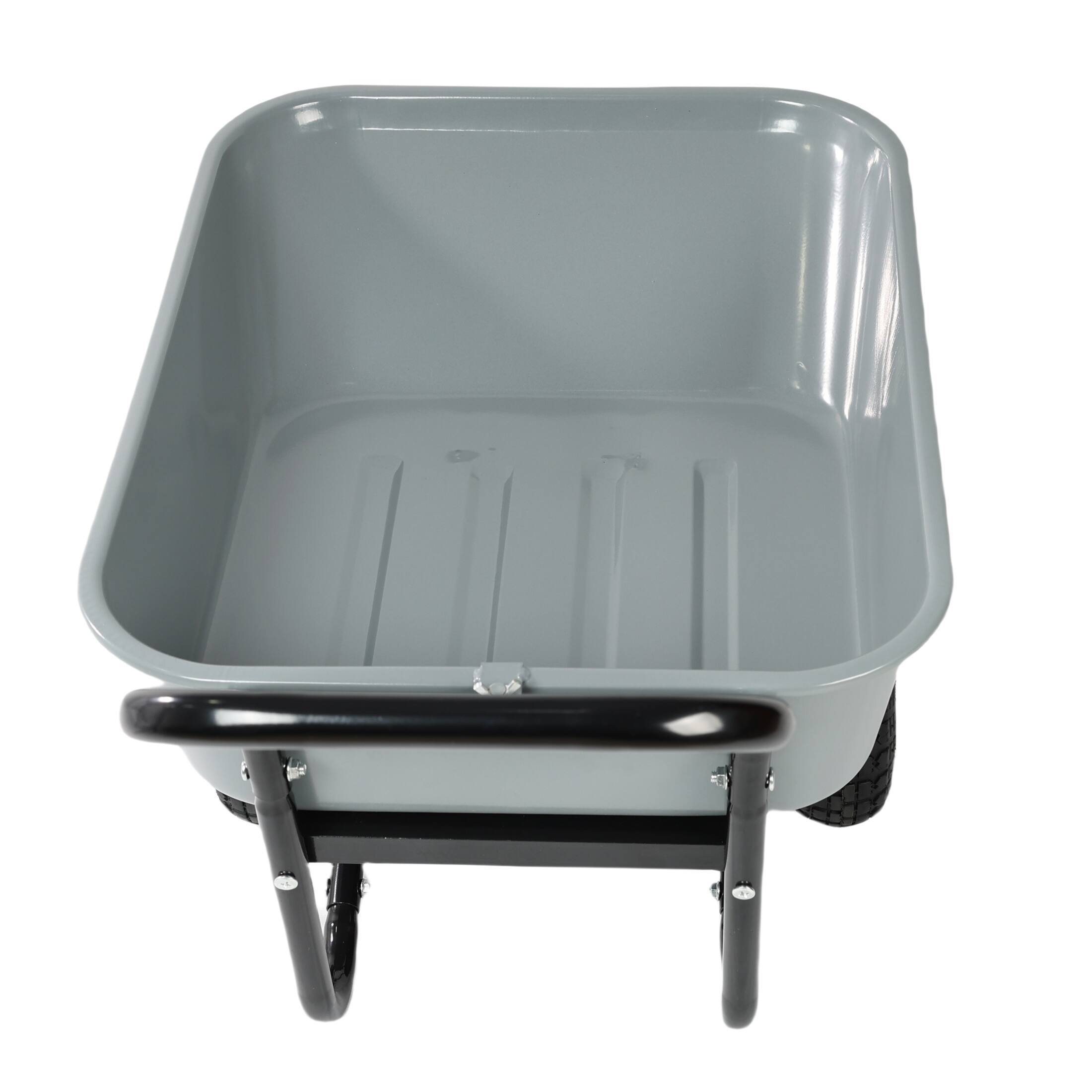 Left. COWLOWN - 2 Wheel Garden Cart 10in Gray Pneumatic Wheels - Gray.