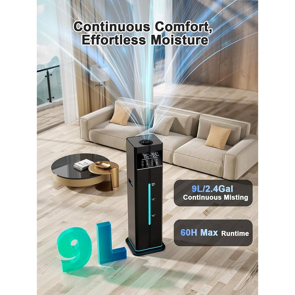 Continuous Comfort, Effortless Moisture

9L/2.4Gal Continuous Misting

60H Max Runtime