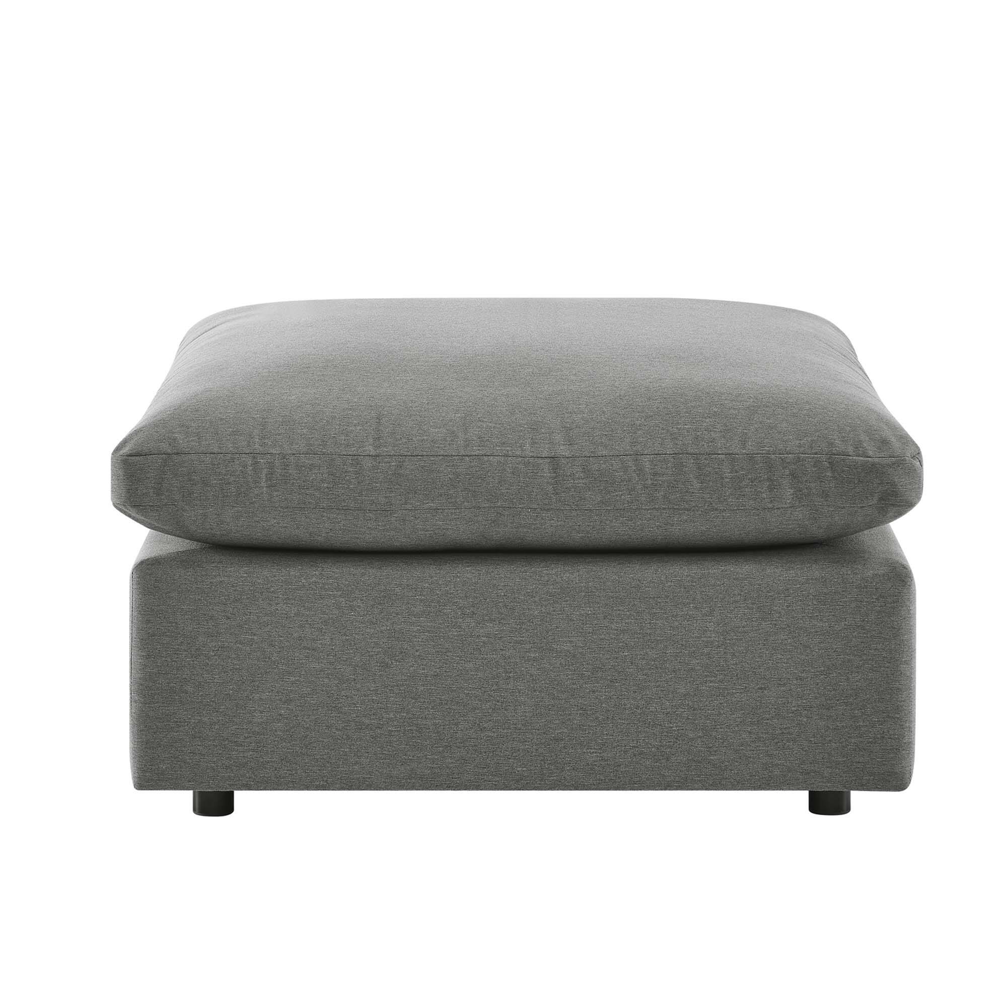 Back. Modway - Commix Overstuffed Outdoor Patio Ottoman by Modway - Charcoal.