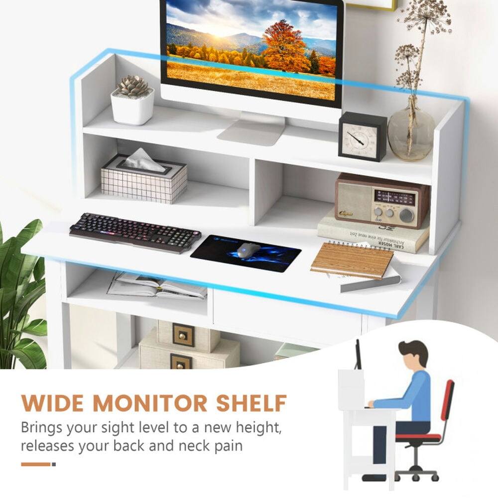 WIDE MONITOR SHELF  
Brings your sight level to a new height, releases your back and neck pain