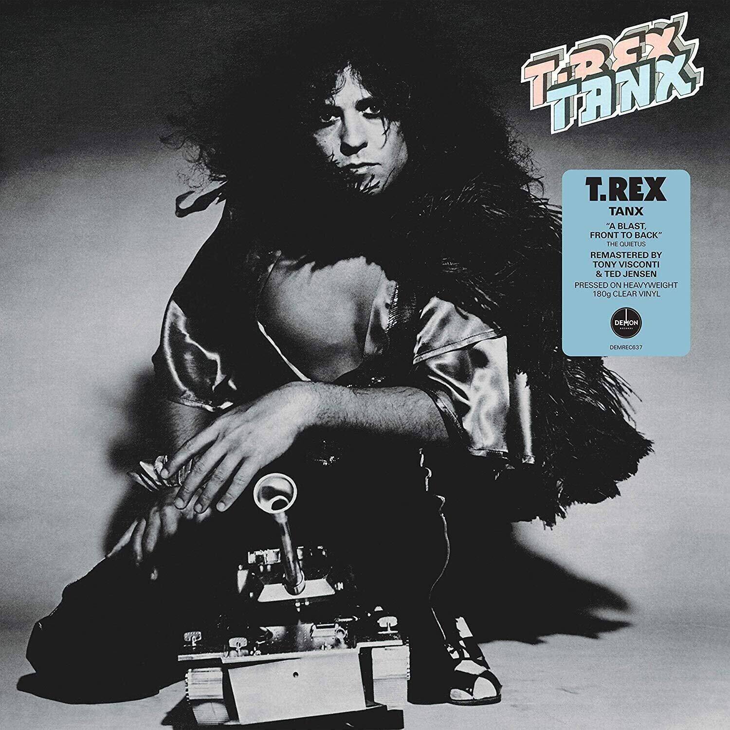 T.REX TANX  
"A BLAST FRONT TO BACK"  
THE QUITESUS  
REMASTERED BY TONY VISCONTI & TED JENSEN  
PRESSED ON HEAVYWEIGHT 180g CLEAR VINYL  
DEMON  
DEMON60357