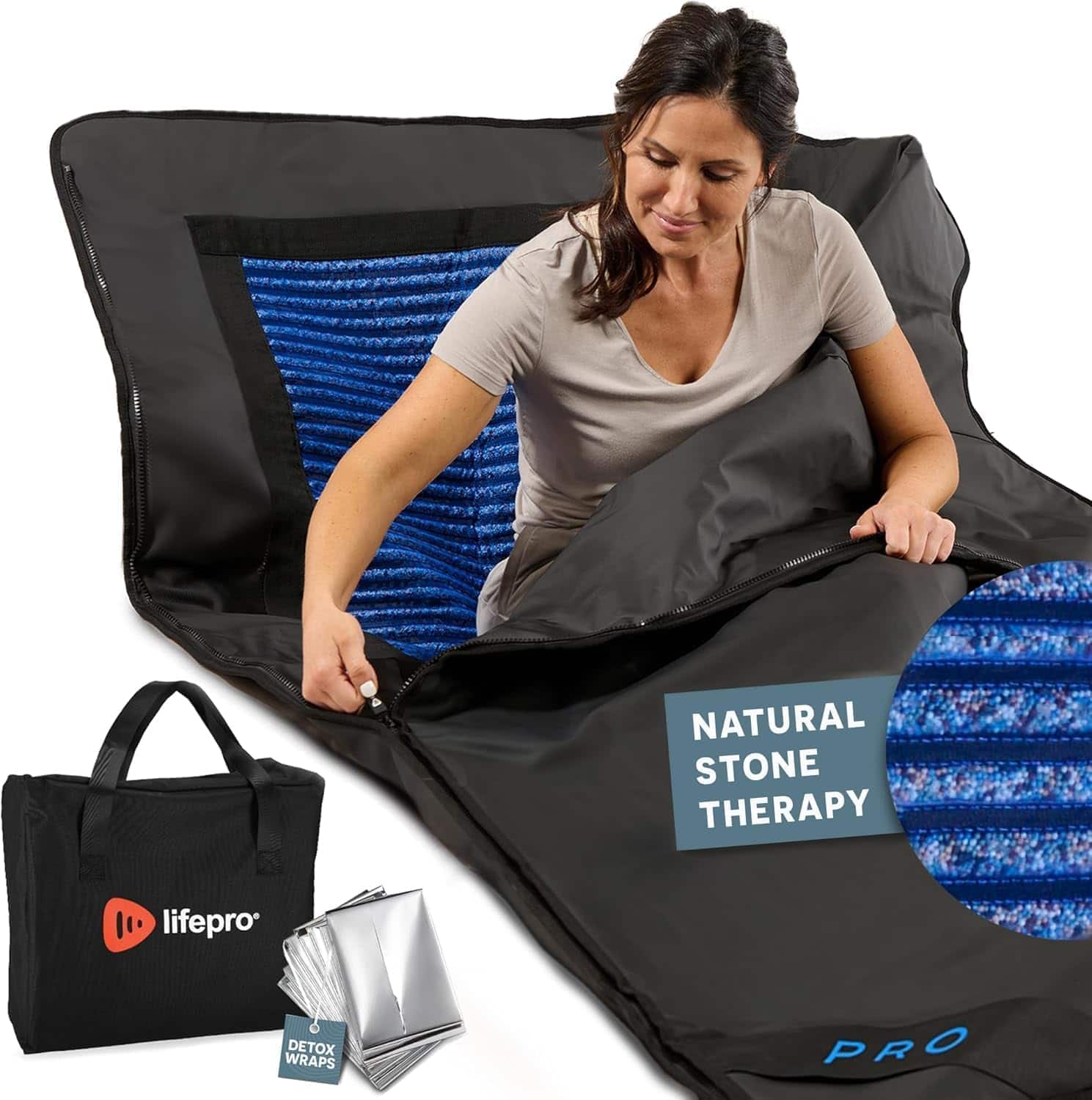 LifePro - RejuvaWrap Pro Infrared Sauna Blanket - Full Body Detox & Recovery with Crystal Therapy - Black price history on PriceWatchPro