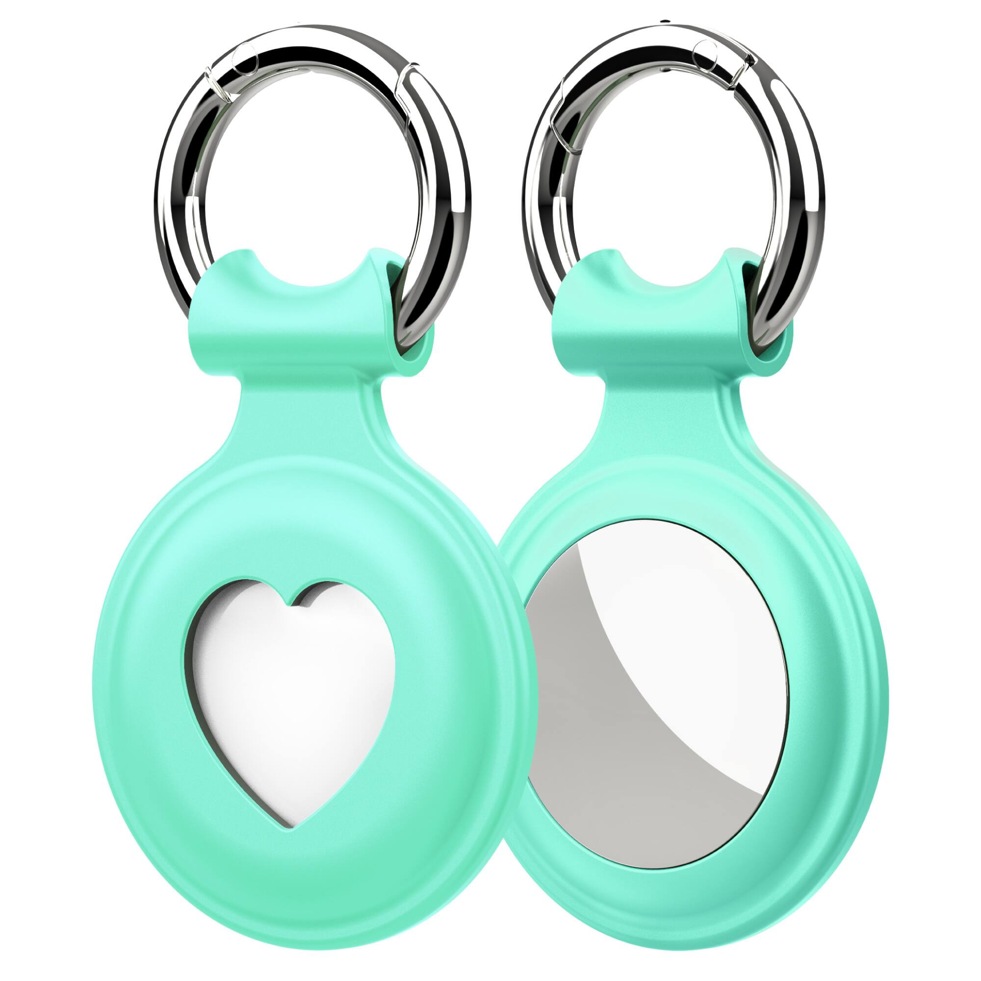 Vena - 1x For Apple AirTag Holder and Keyring, Silicone AirTag Keychain Holder, AirTag Case for Kids Elderly Pets Collar - Green