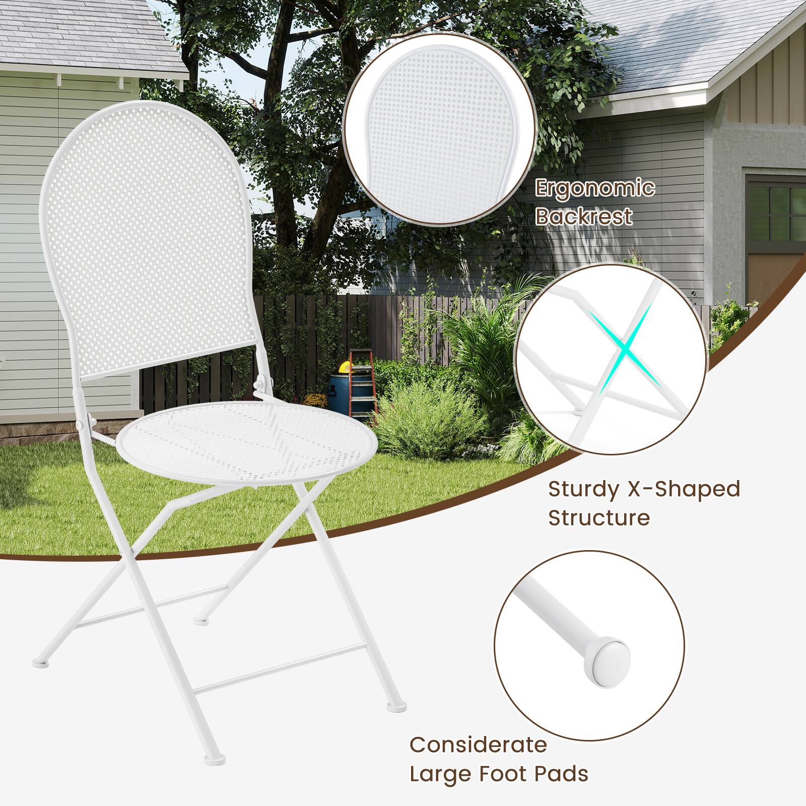 Ergonomic Backrest  
Sturdy X-Shaped Structure  
Considerate Large Foot Pads