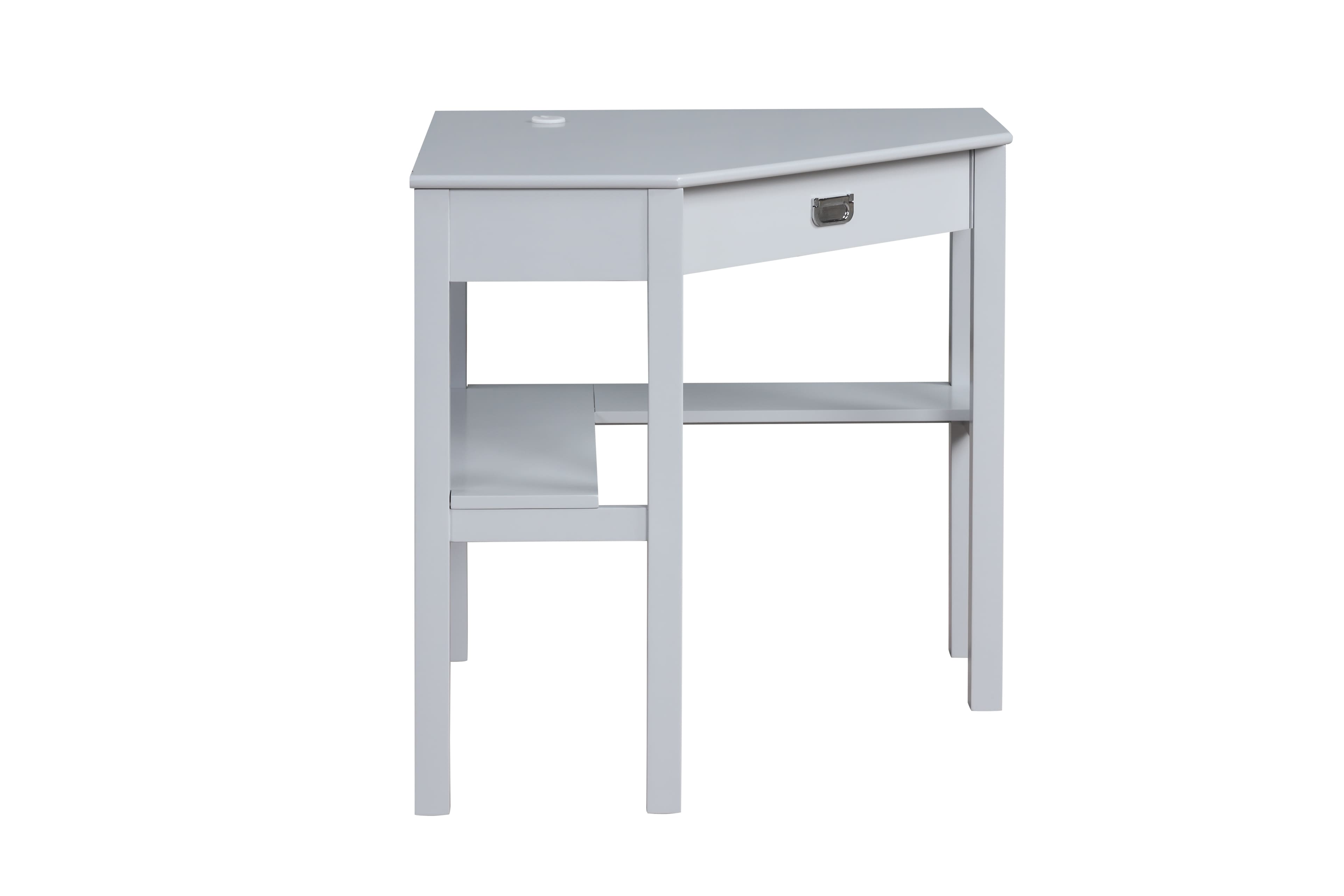 Left. Linon Home Décor - Penrose Corner Desk With Keyboard Tray - Gray.