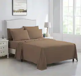 Kathy Ireland - 6 Piece Brushed Microfiber Sheet Set - Mocha Brown