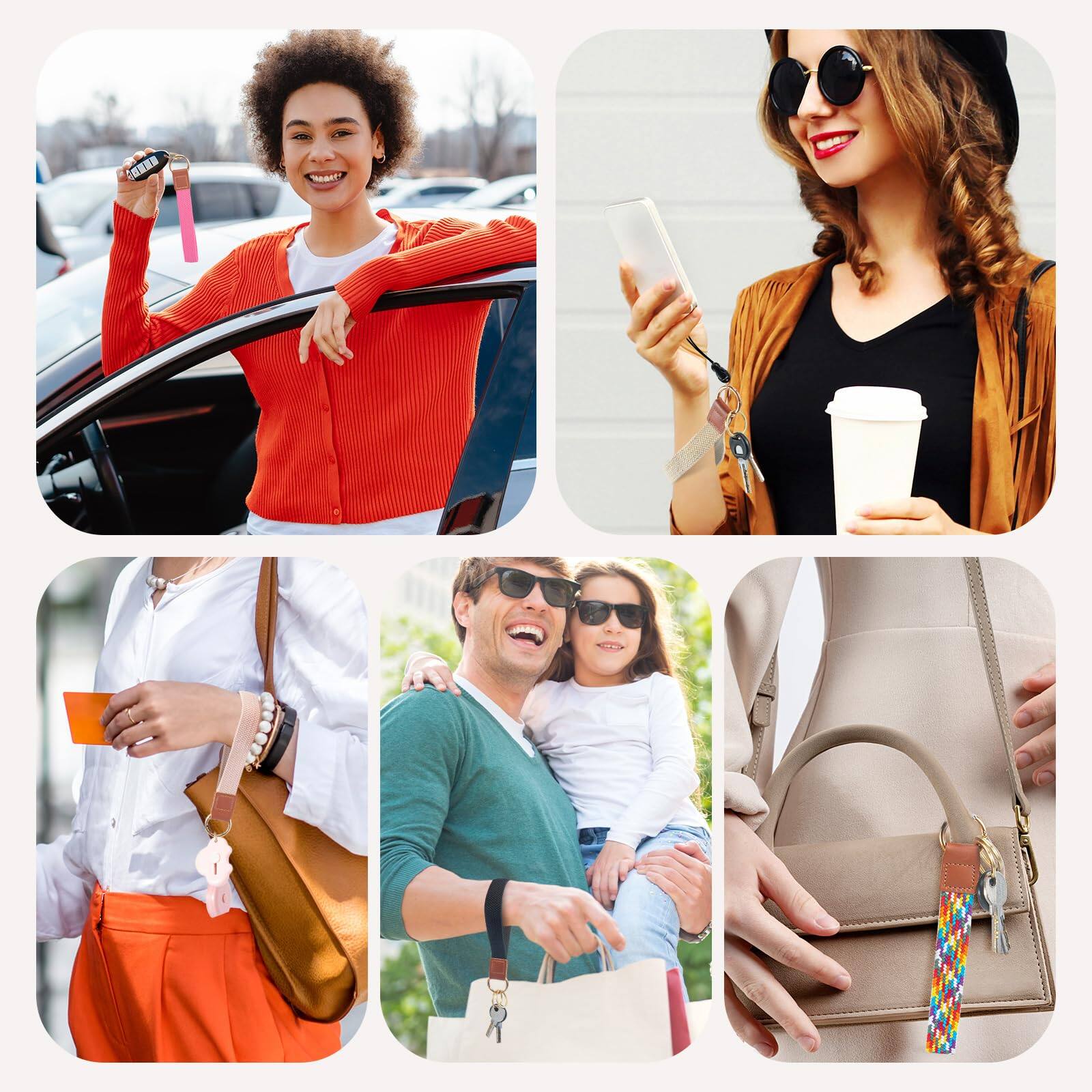 Alt View 3. Stylel Star - Stretchy Wristlet Lanyard for Women & Men Short Key Chain Car Keys Card Wallet Phone.