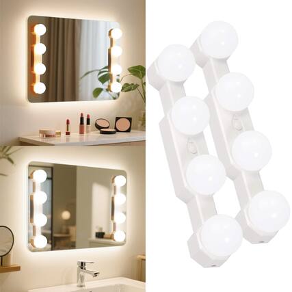 Front. Comfort Essence - 2 Wireless Vanity Makeup Lights For Mirror Rechargeable Led Light Bar Stick On Bathroom With 4 Lighting M... - Default.