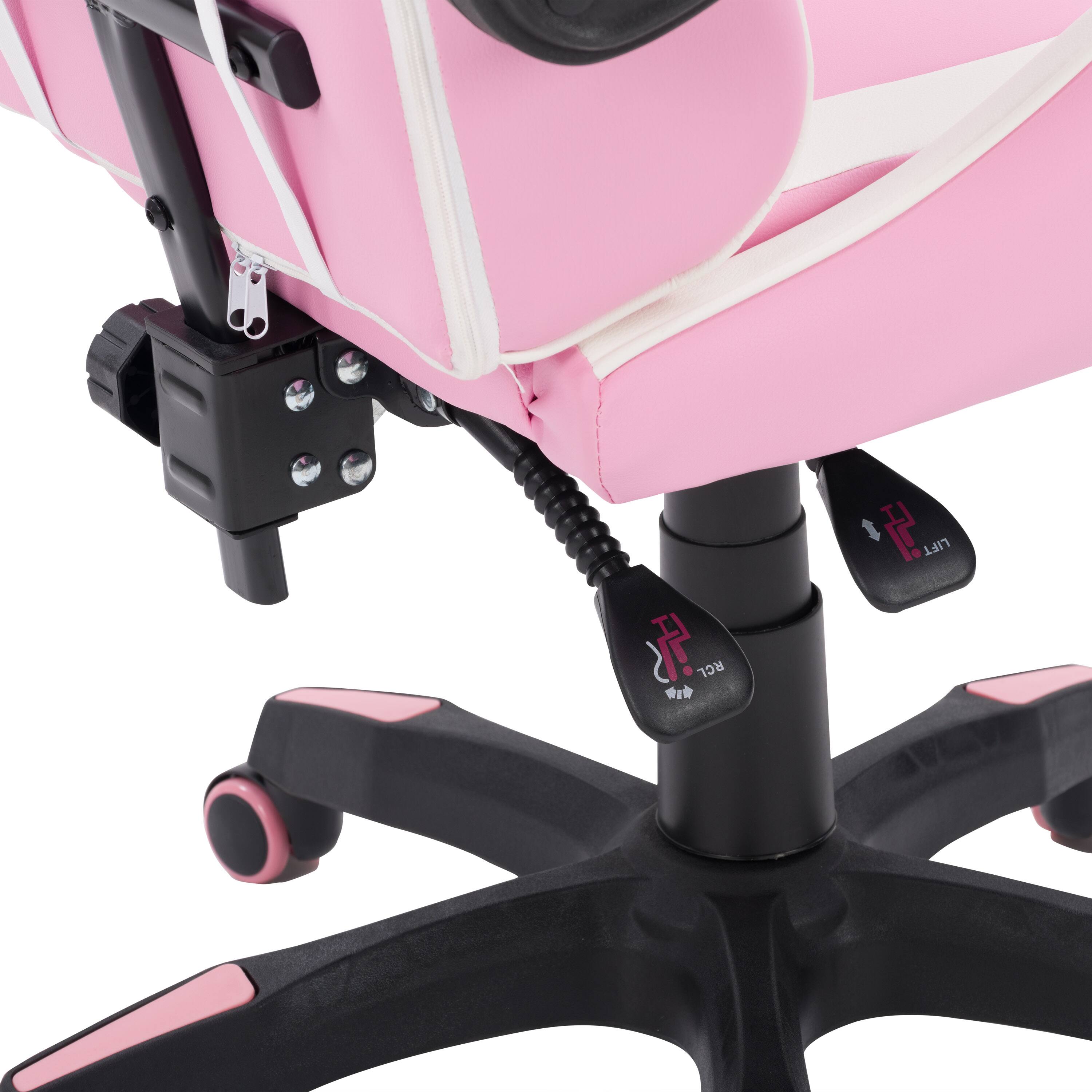 Alt View 18. CorLiving - Ravagers Gaming Chair - Pink and White.