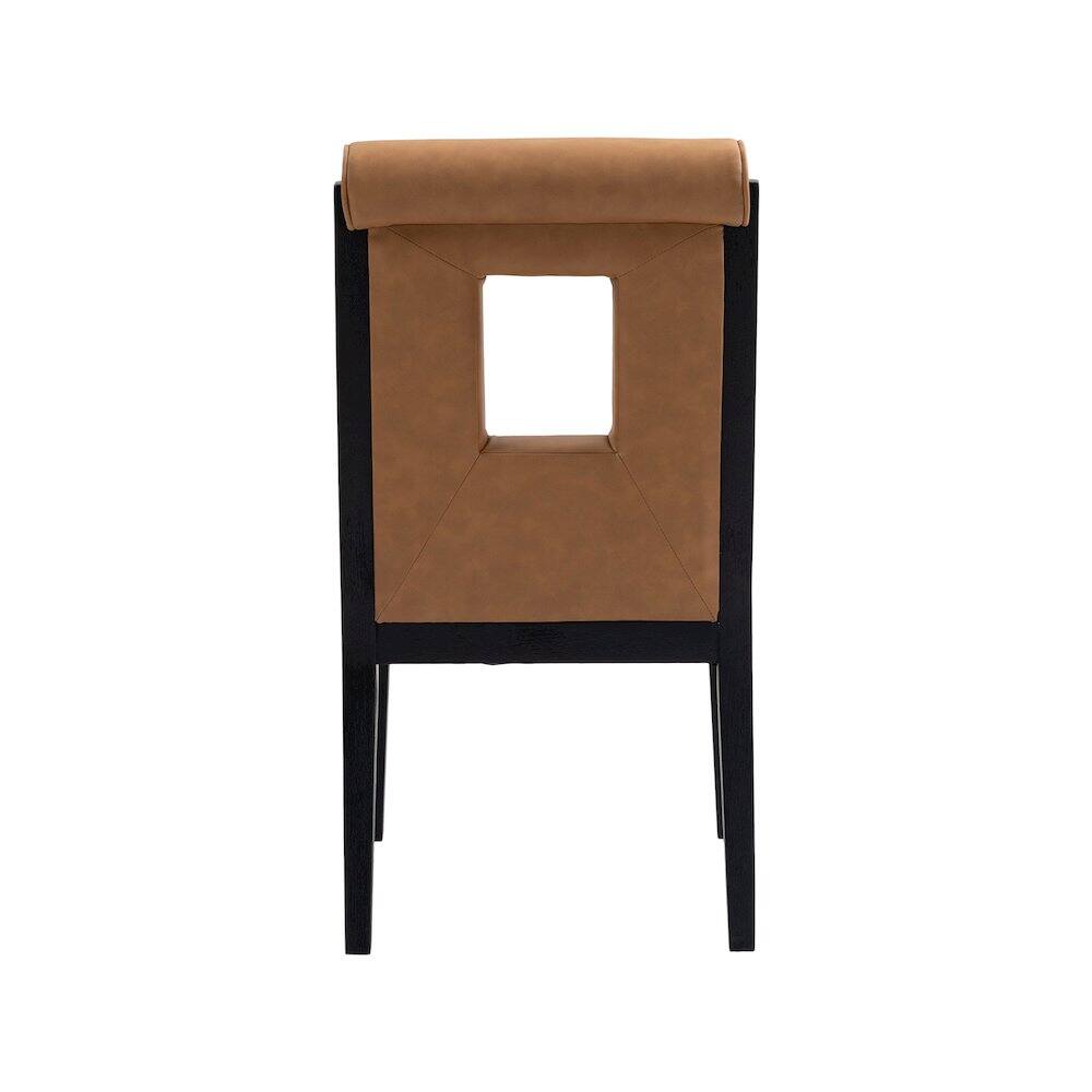 Meridian Furniture - Gwendolyn Cognac Vegan Leather Dining Side Chair, Set of 2 - Brown - Thumbnail 5
