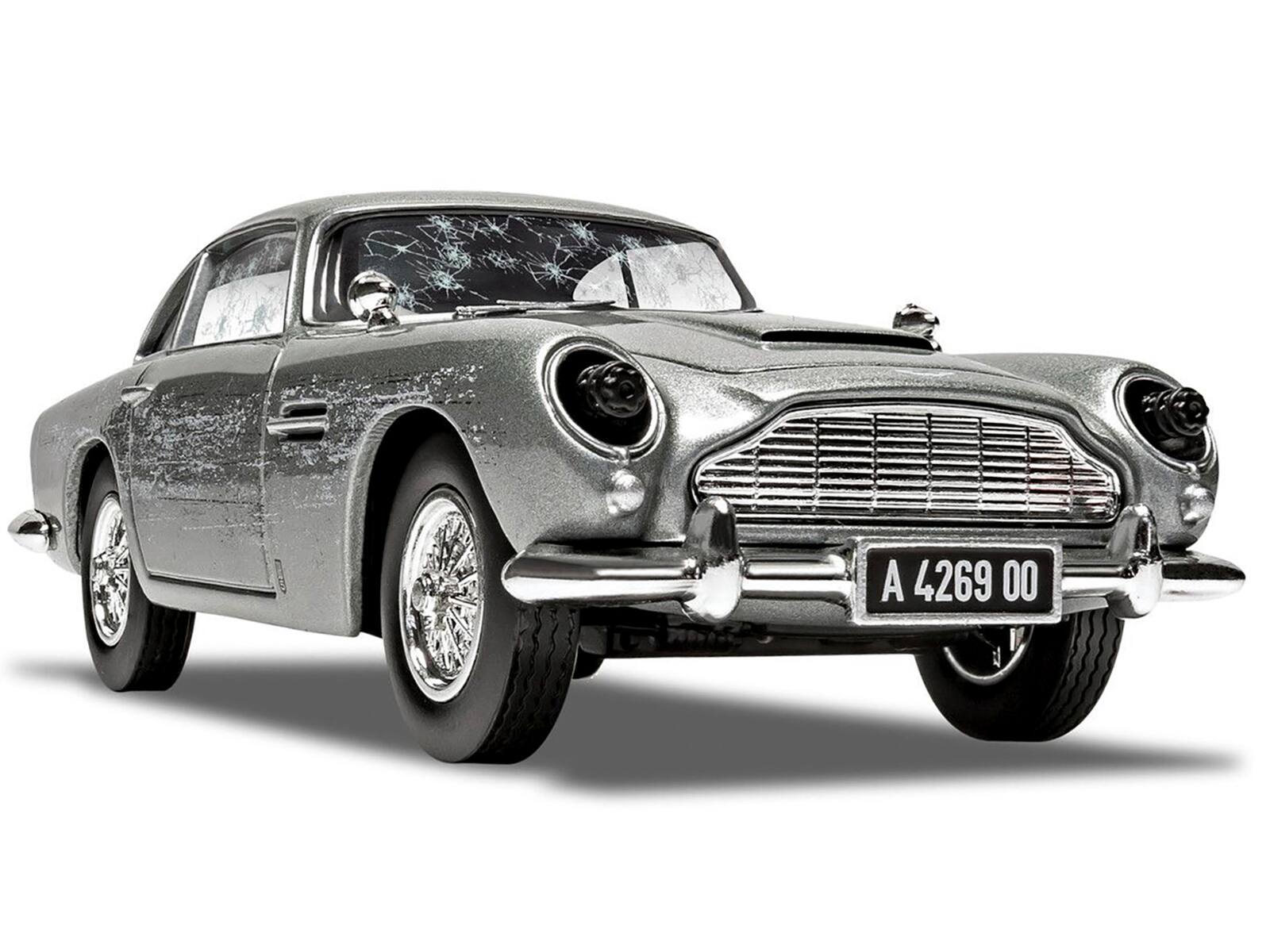 Left. Corgi - Aston Martin DB5 RHD (Right Hand Drive) Silver (Damaged) James Bond 007 No Time To Die (2021) Movie Diecast Model Car - Silver.