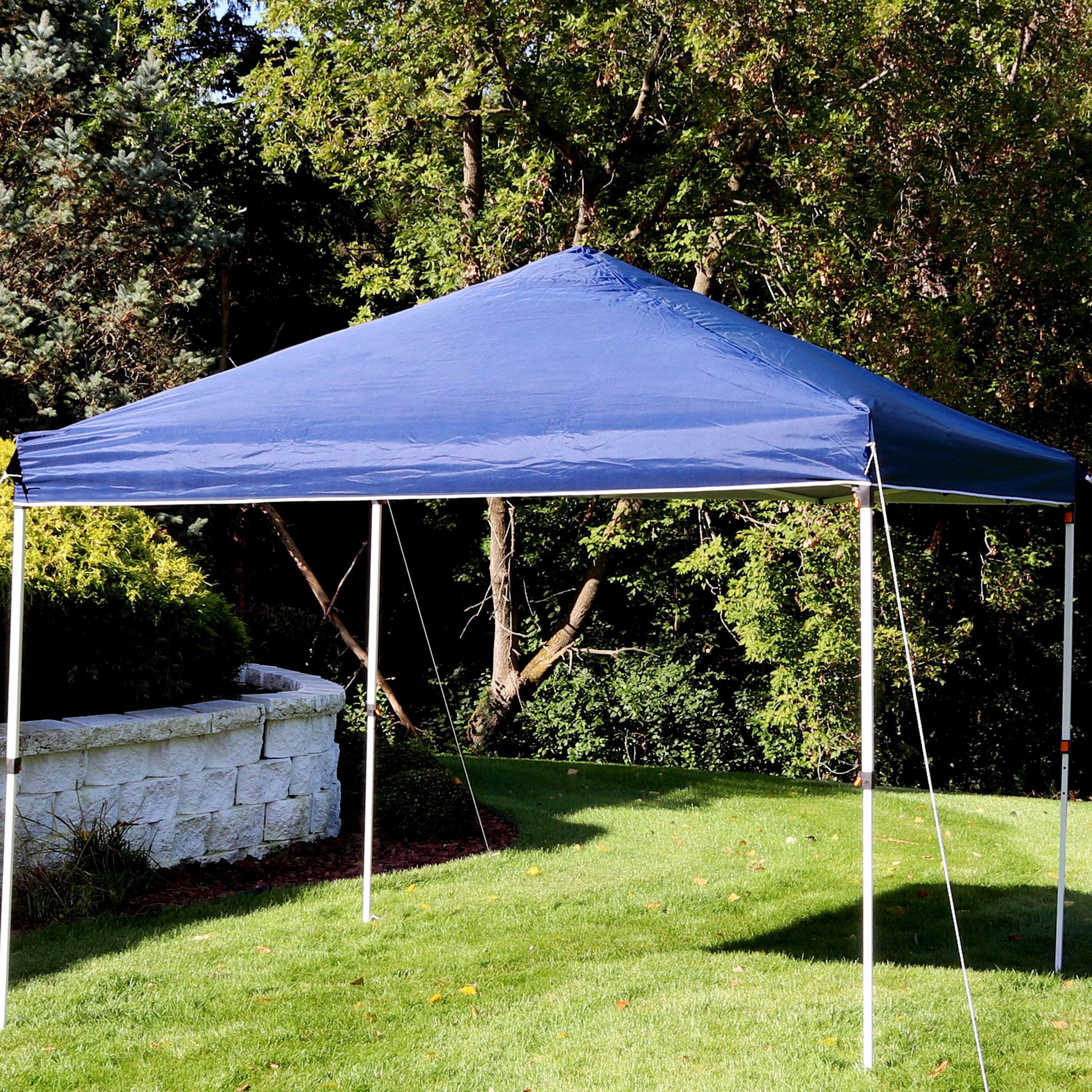 Alt View 5. Sunnydaze - 10x10 ft Oxford Fabric Replacement Pop-Up Canopy Shade Top - Blue.