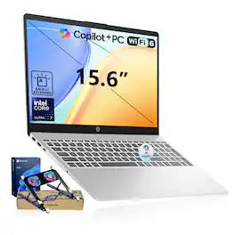HP - Upgraded - 15.6" FHD Laptop - Intel Core Ultra 7 155H - 32GB RAM 2TB SSD - Backlit KB - Copilot - Laptop Cooler - Silver
