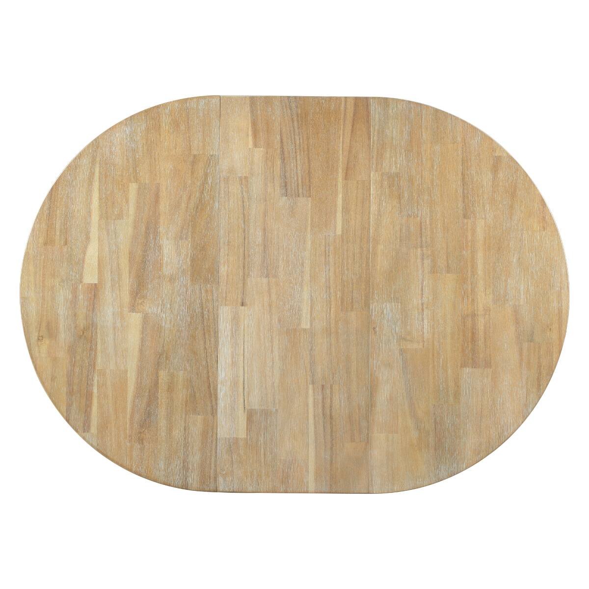 Alt View 6. Loheer - Loheer Round Extendable Dining Table, Natural Wood Wash, Seats Up to 6 - Natural Wood Wash.