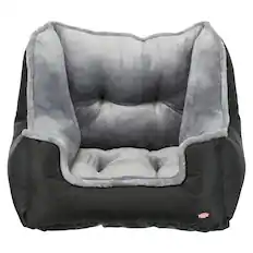 Front. TRIXIE - Convertible Deluxe Pet Car Seat, Dog Booster Seat, Travel Pet Bed - Black.