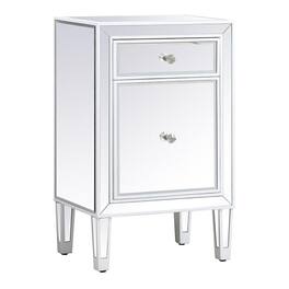 Elegant Decor - 18 inch mirrored end table in - White