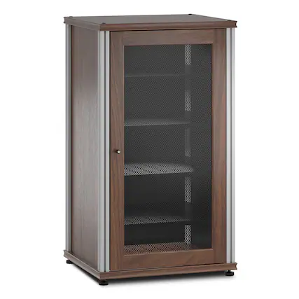 Front. Salamander Designs - Salamander Designs Synergy 402 AV Cabinet (Dark Walnut with Aluminum Posts) - Dark Walnut/Aluminum.