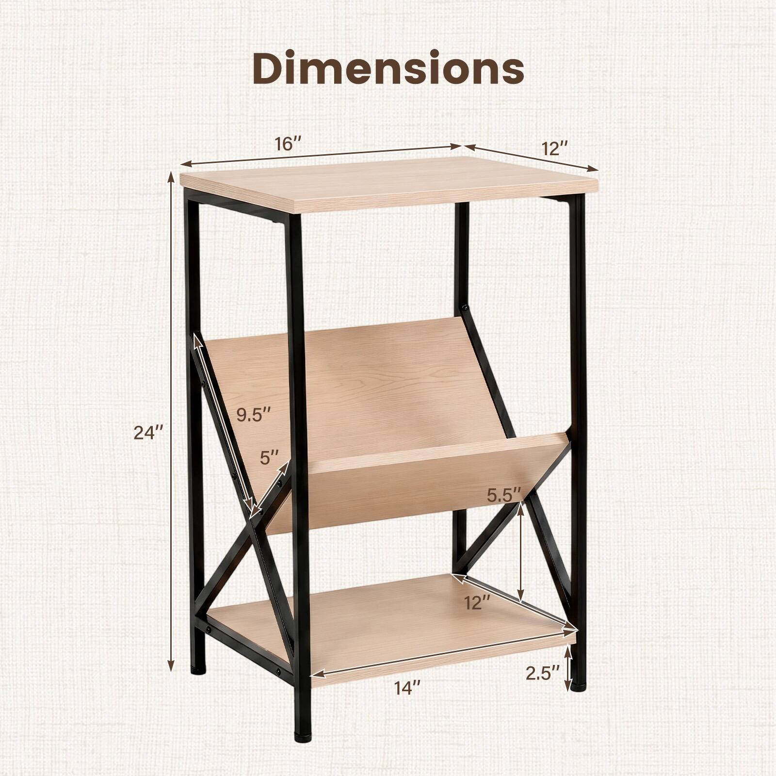 Dimensions
16" x 12"
24" x 9.5" x 5"
5.5" x 12" x 2.5"
14"
