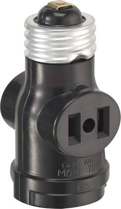 Leviton - Two Outlet Socket Adapter 1403 - Black