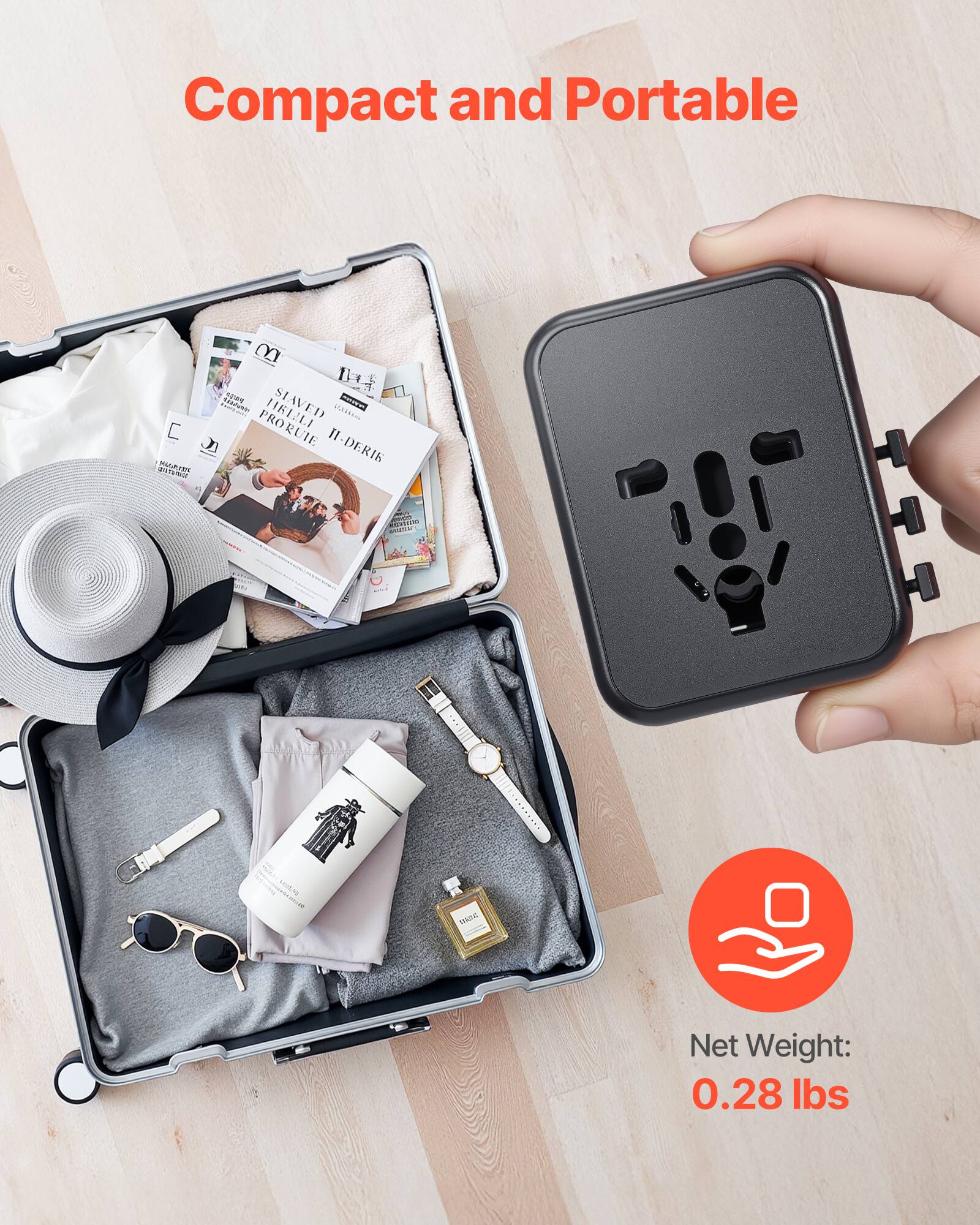 Compact and Portable

Net Weight: 0.28 lbs