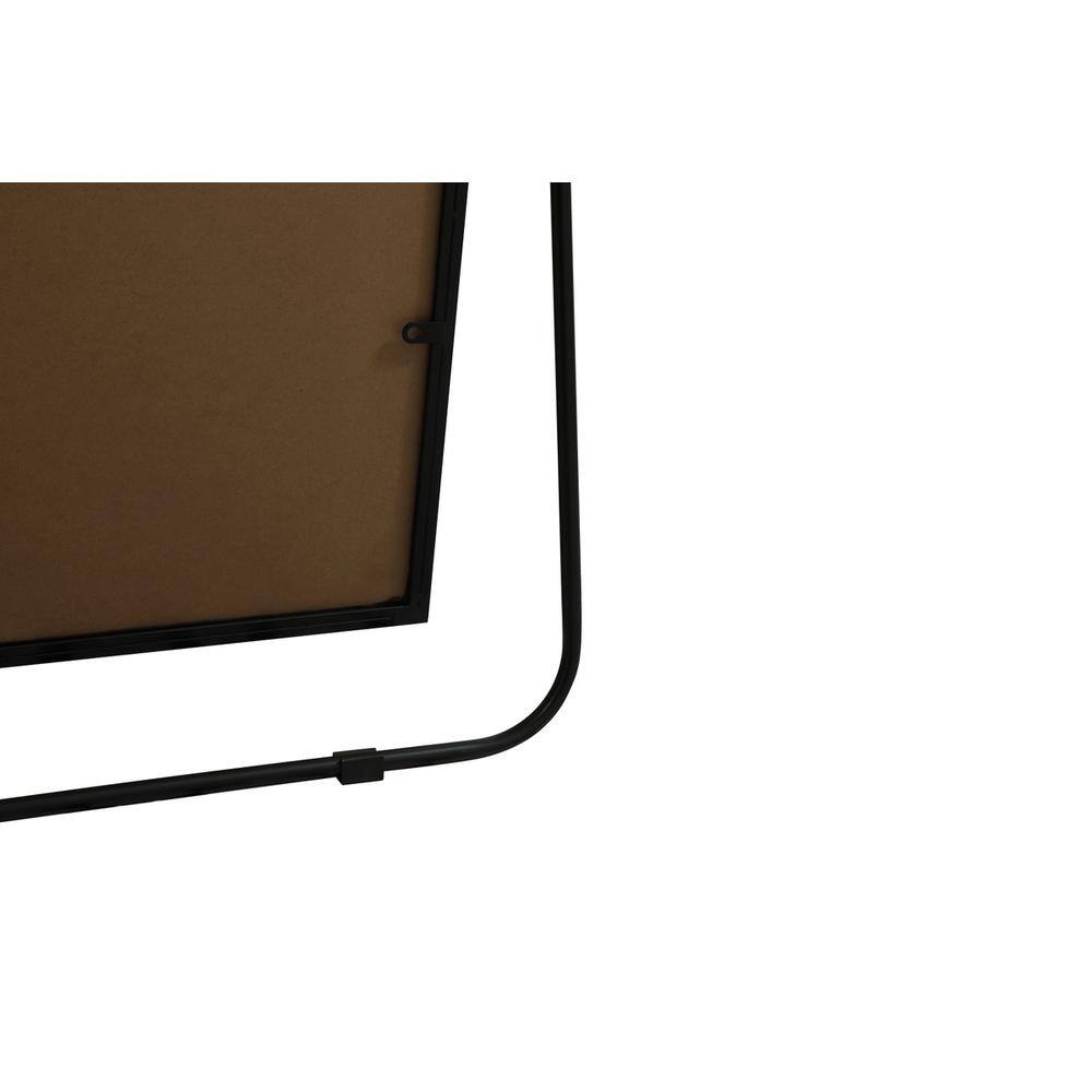 Left. Elegant Decor - Metal Frame Rectangle Full Length Mirror 36x60 Inch in Black - Black.