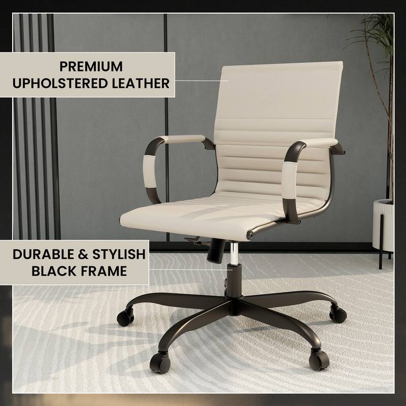 PREMIUM UPHOLSTERED LEATHER
DURABLE & STYLISH BLACK FRAME