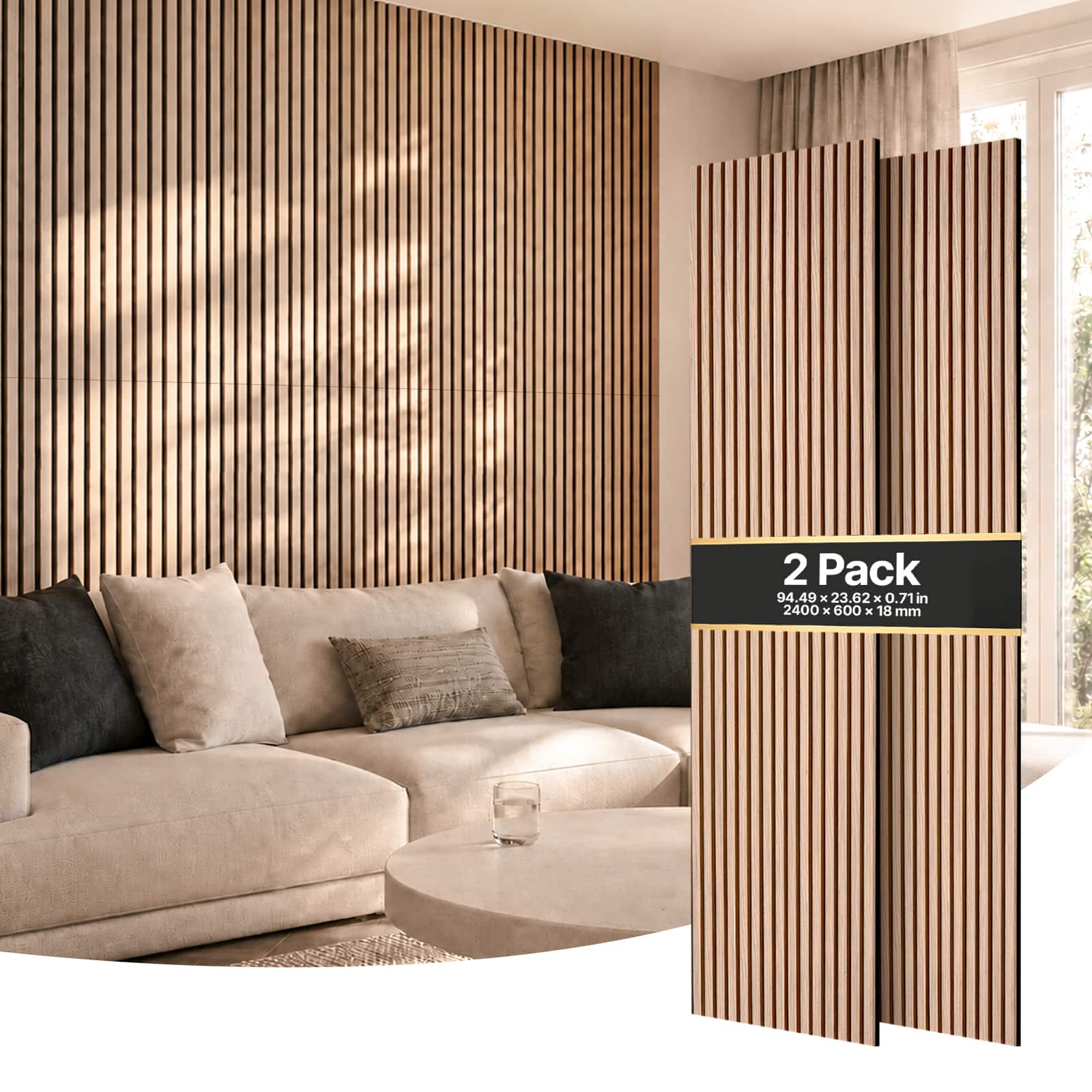 VEVOR - Wood Wall Panels, 94.5 x 23.6 inches, Acoustic Slat Panels, Sound Absorbing for Living Rooms, Bedrooms, Offices - Walnut price history on PriceWatchPro