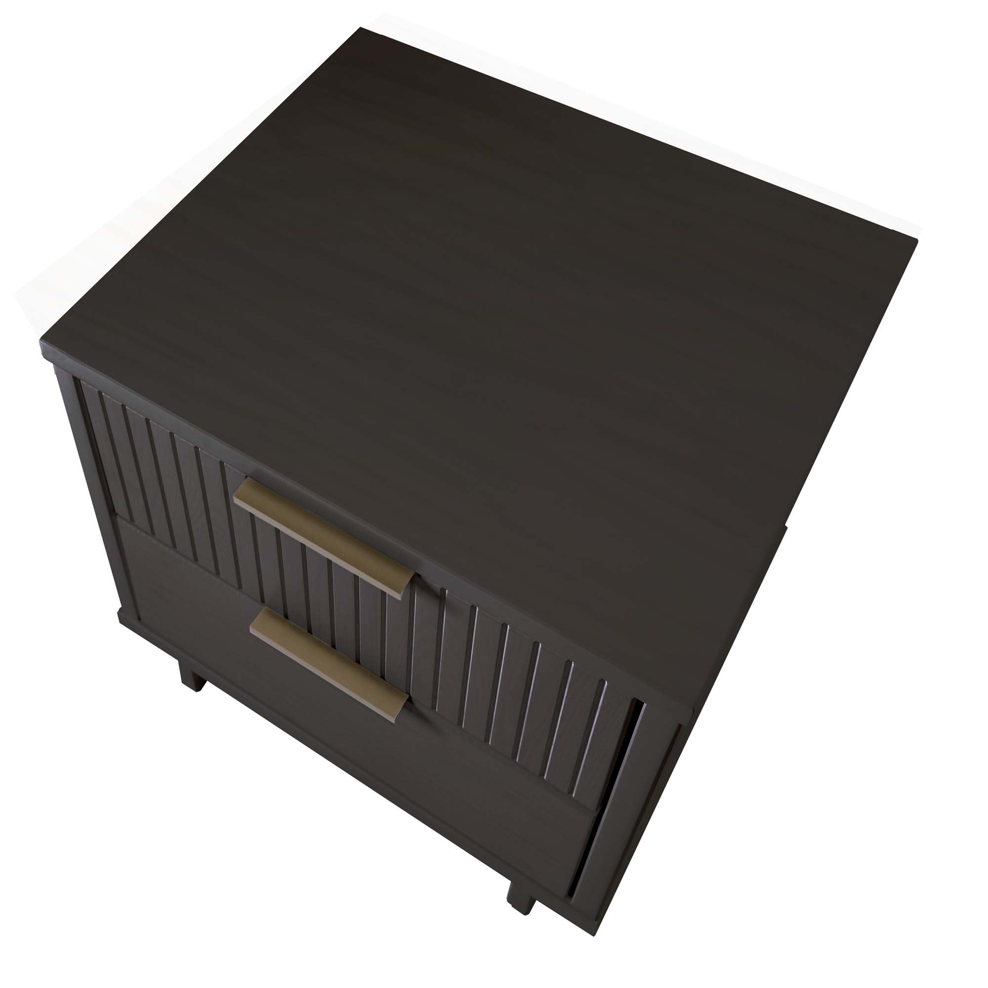 Alt View 2. Manhattan Comfort - Granville Modern 18" Nightstand - Charcoal Gray.