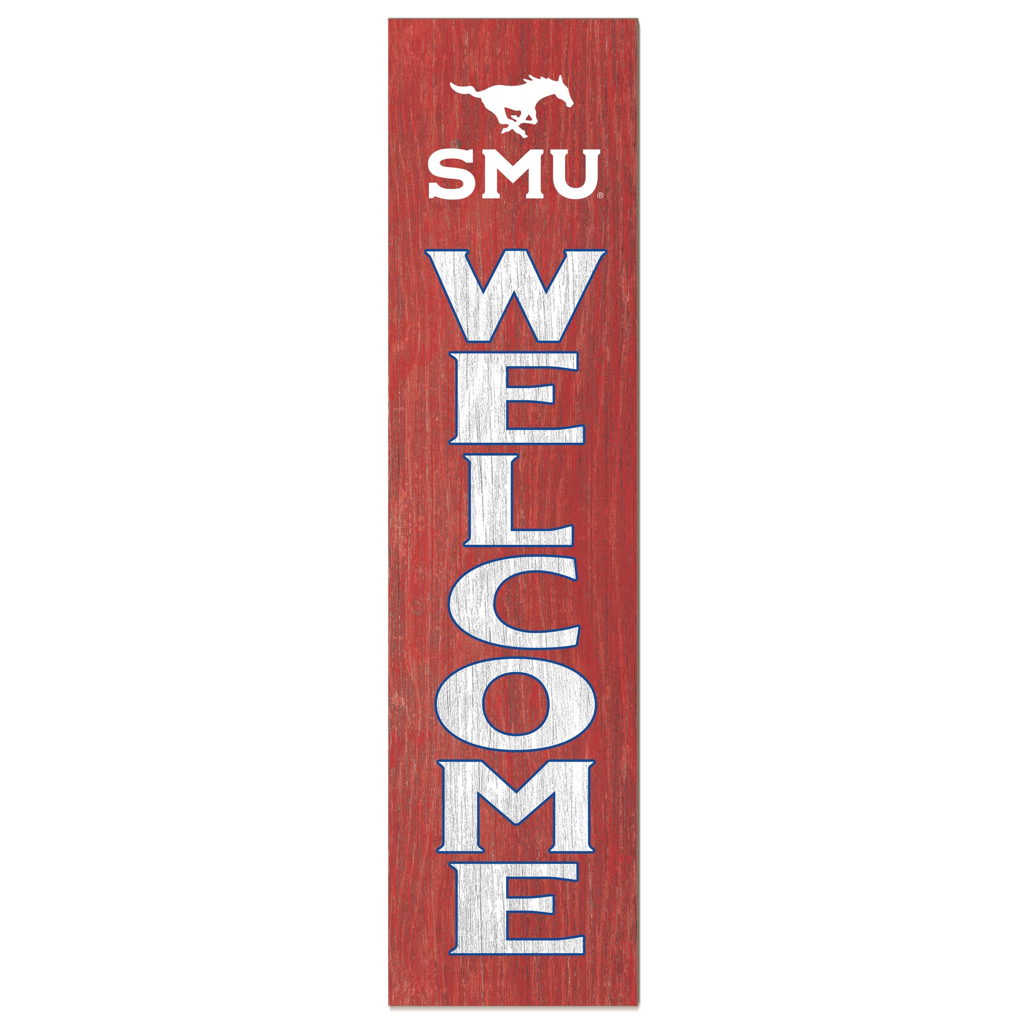 Jardine - SMU Mustangs 12'' x 48'' Welcome Outdoor Leaner - Red