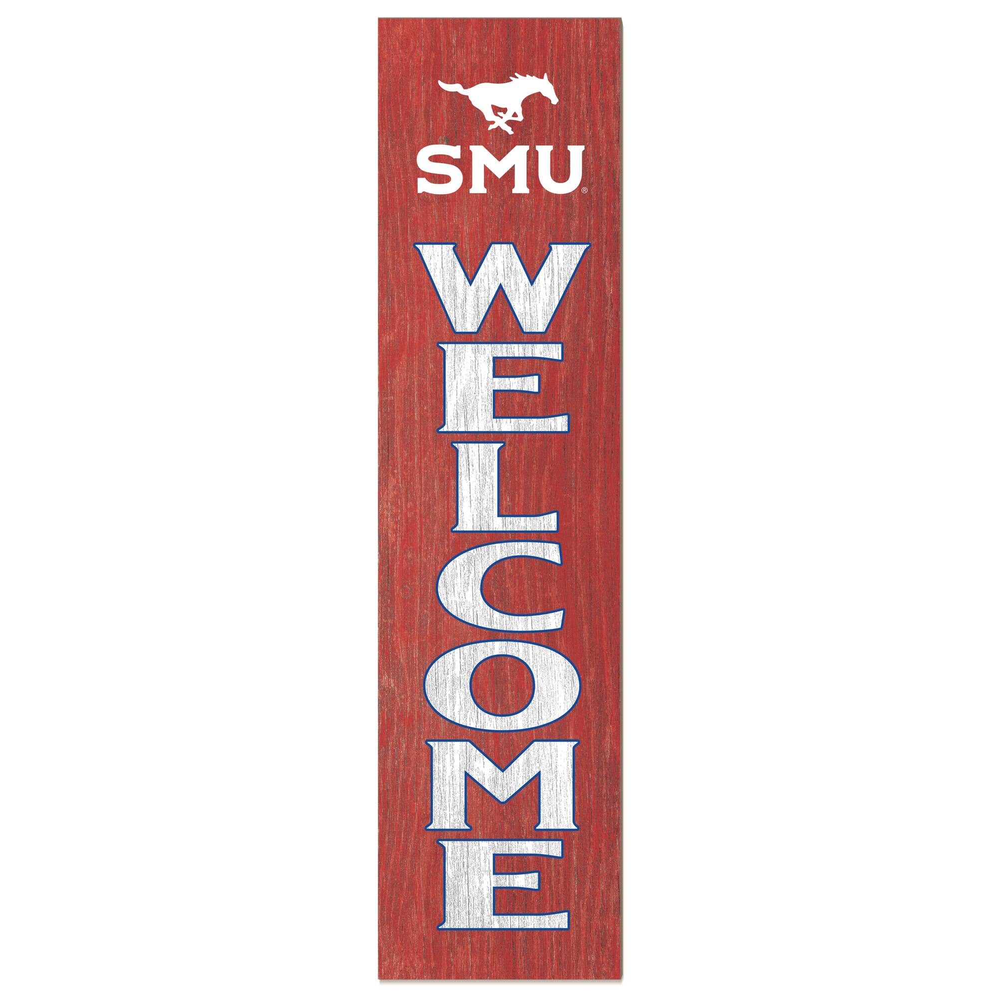 SMU Mustangs 12'' x 48'' Welcome Outdoor Leaner