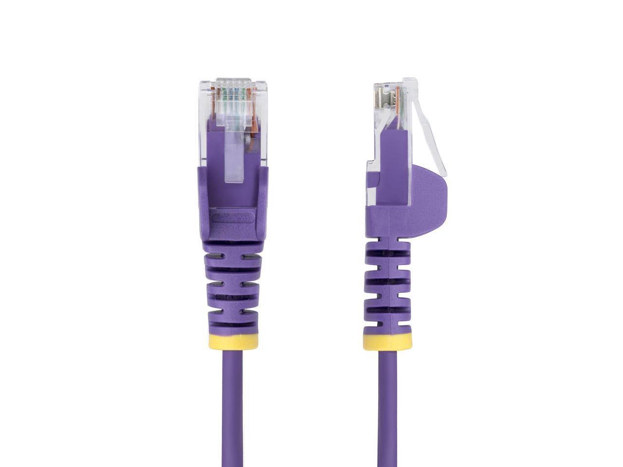 Alt View 1. StarTech.com - StarTech 10ft Purple Slim CAT6 Ethernet Cable, 100W PoE, LSZH, Fluke Tested.
