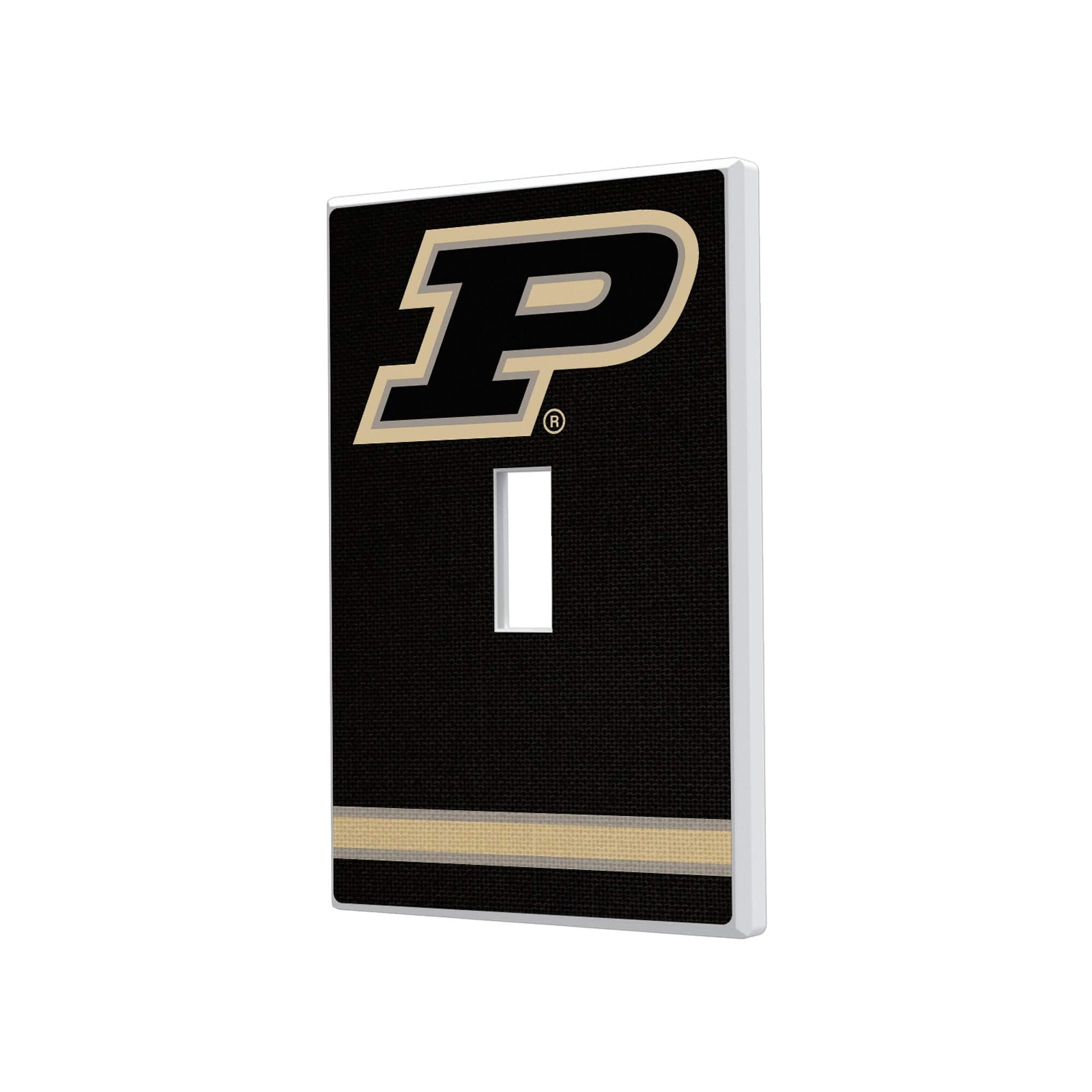 Keyscaper - Purdue Boilermakers Stripe Design Single Toggle Light Switch Plate - Multicolor