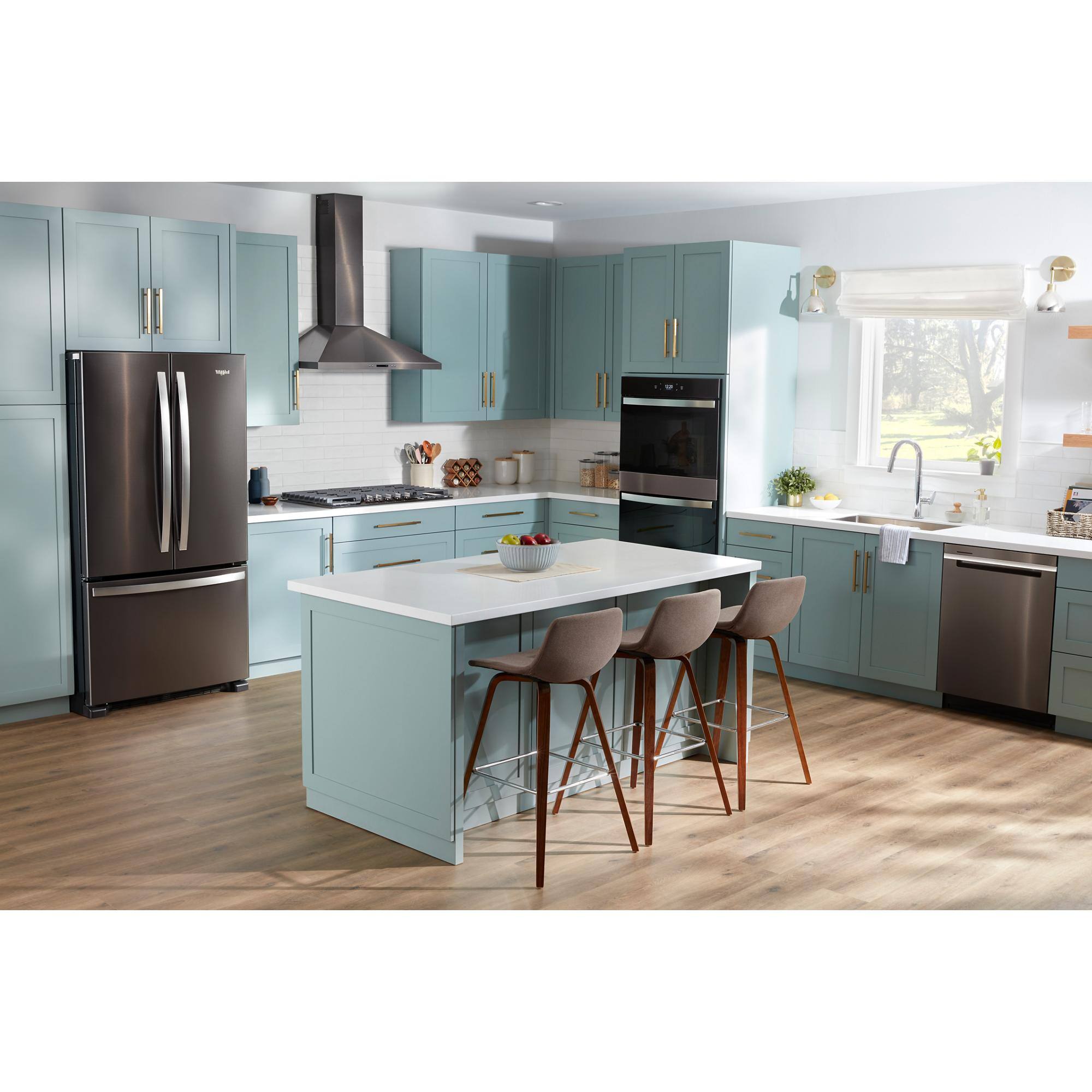 Alt View 12. Whirlpool - 23.8 Cu. Ft. French Door Smart Refrigerator with Auto-Humidity Crispers - Black Stainless Steel.