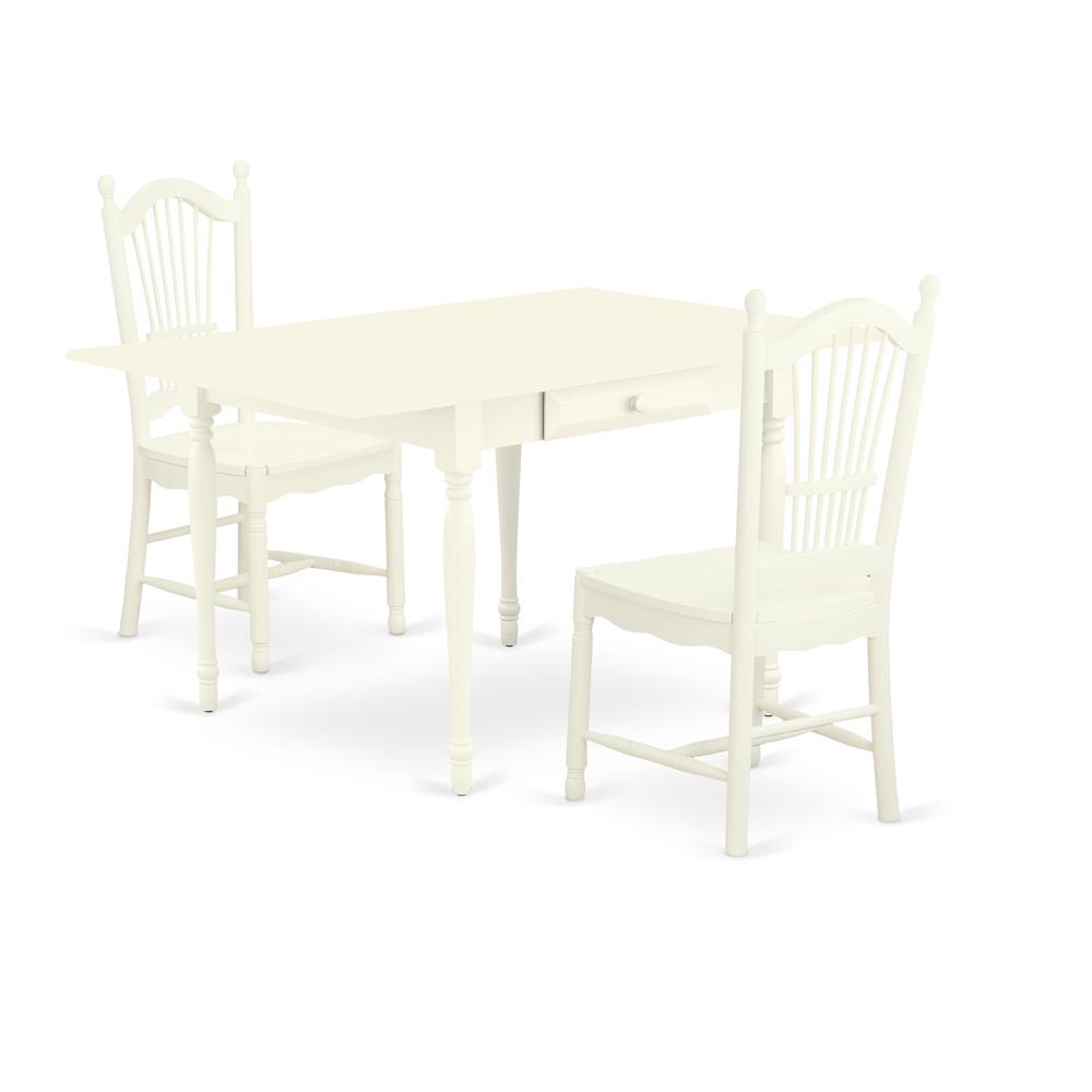 Left. East West Furniture - Dining Room Set Linen White - Brown.