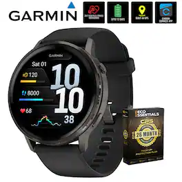Garmin - Venu 4 45 mm GPS Smartwatch, Slate with Black Band + 26 Month Protection - Slate|Black - (2025)
