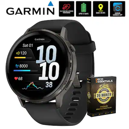 GARMIN 24/7 HEALTH & FITNESS MONITORING
UPTO 12 DAYS
BUILT-IN GPS
GARMIN CONNECT APP
Sat 01
120
8000
68
38
DECO ESSENTIALS
CPS
26 MONTH
PREMIUM PLAN
PROTECTION