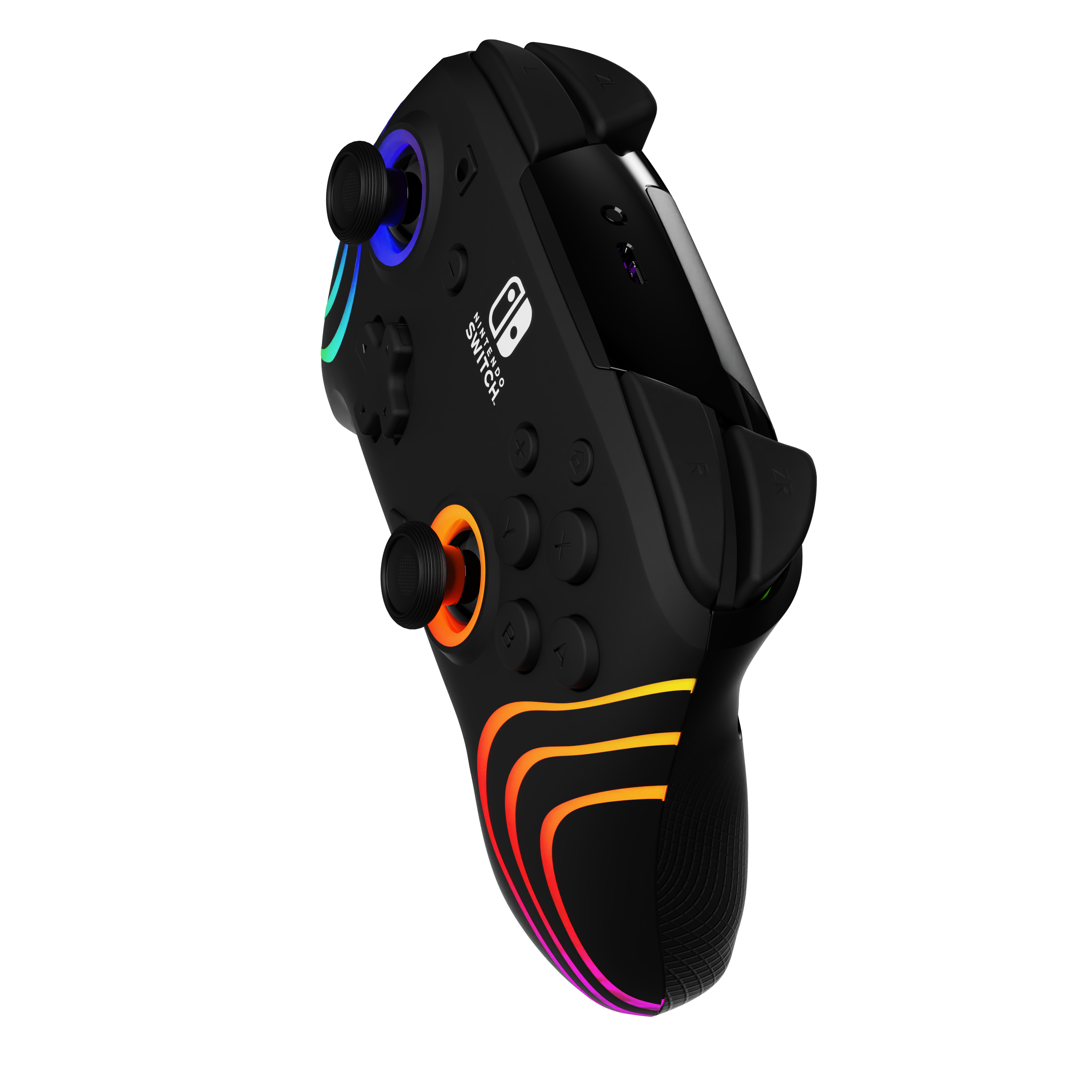 The text on the image reads "Switch Mint CD D X -". This text is likely a description or a name for the object, which is a colorful video game controller.