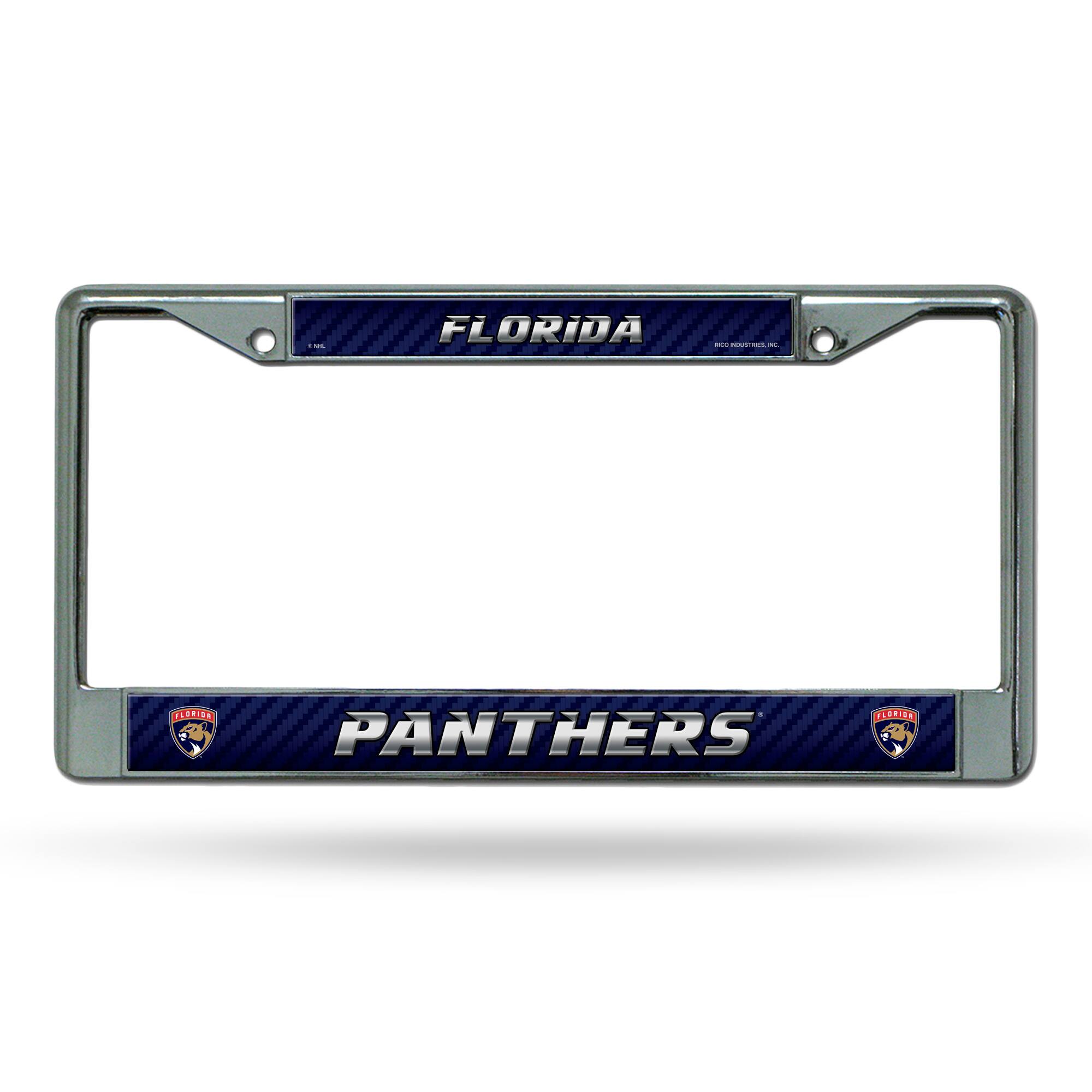 Rico Industries - Florida Panthers NHL Chrome Metal License Plate Frame - Multi