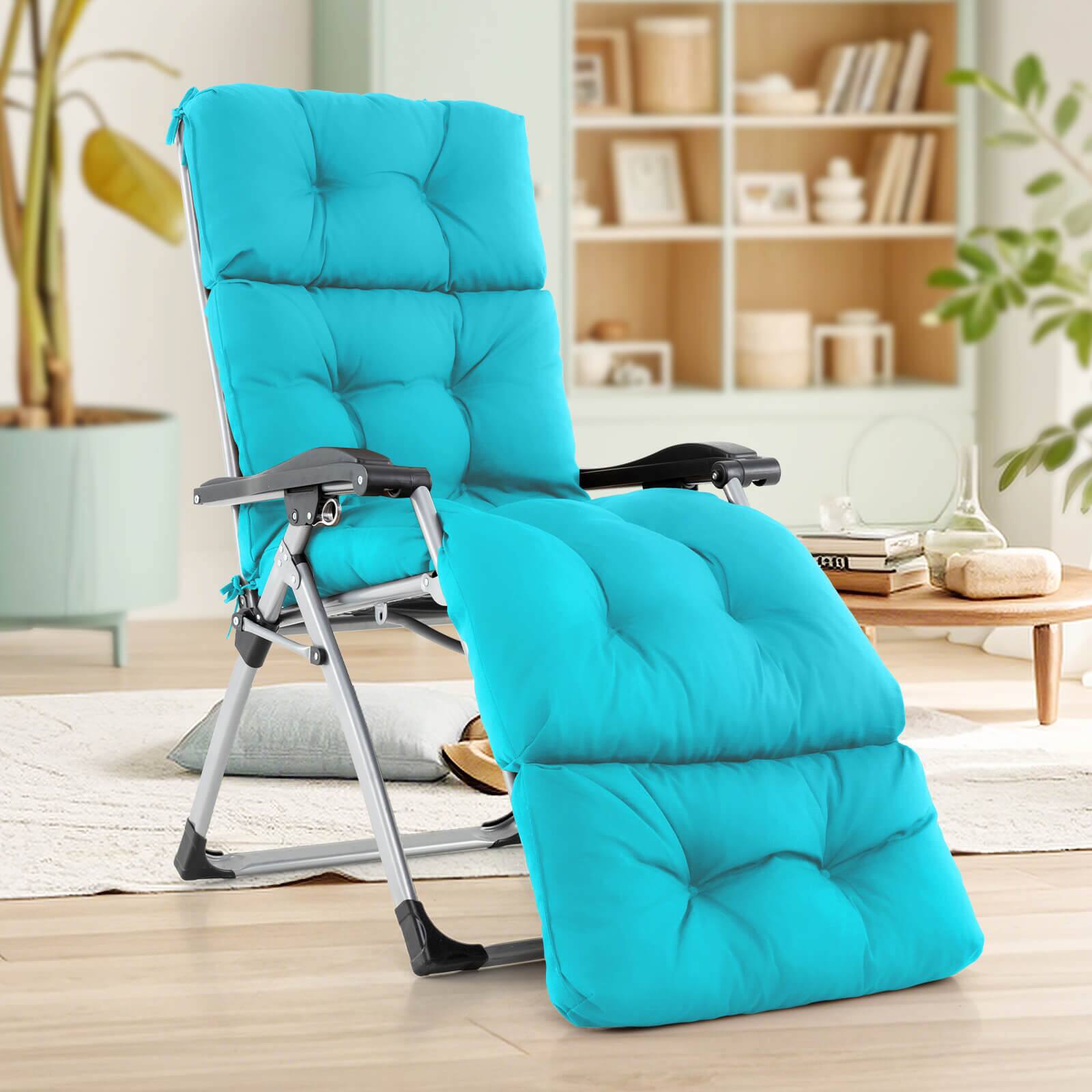 Alt View 3. Costway - Costway 2 PCS 73" Lounge Chaise Cushion Padded Recliner Cushion Indoor Outdoor - Turquoise.