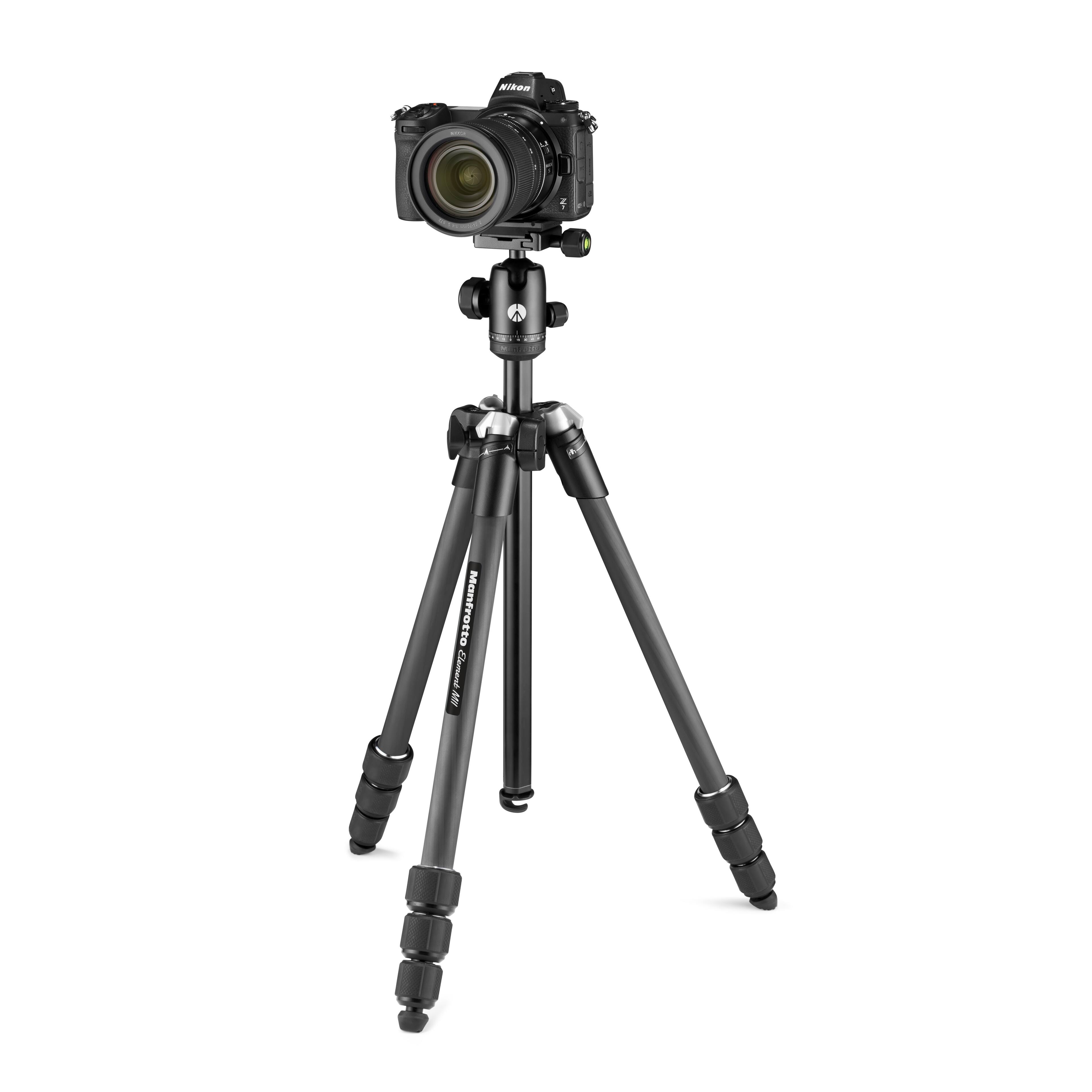 Alt View 12. Manfrotto - Element MII Mobile Bluetooth Carbon Fiber Traverler Tripod - Black.